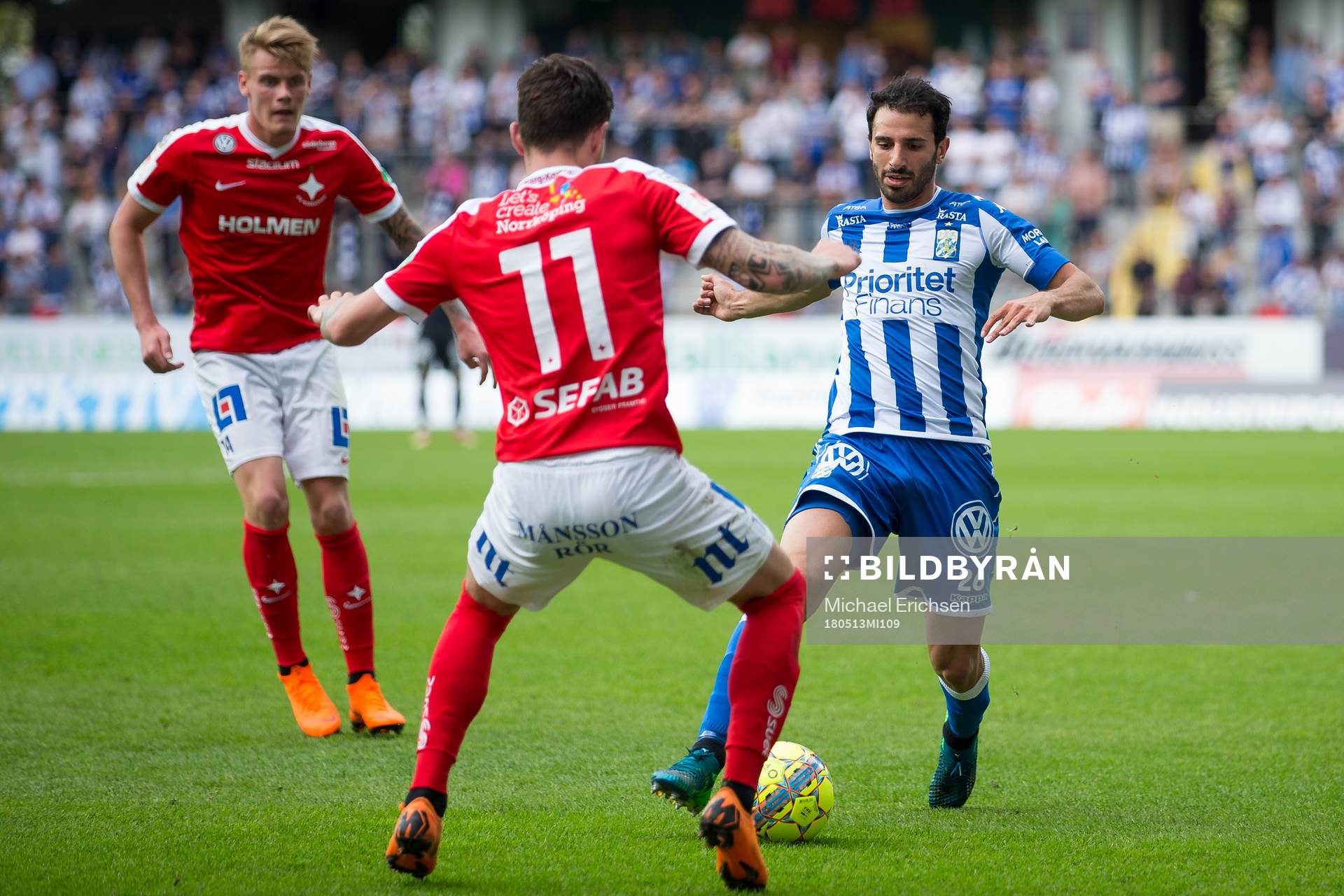 IFK Göteborgs André Calisir mot Norrköpings David Moberg
