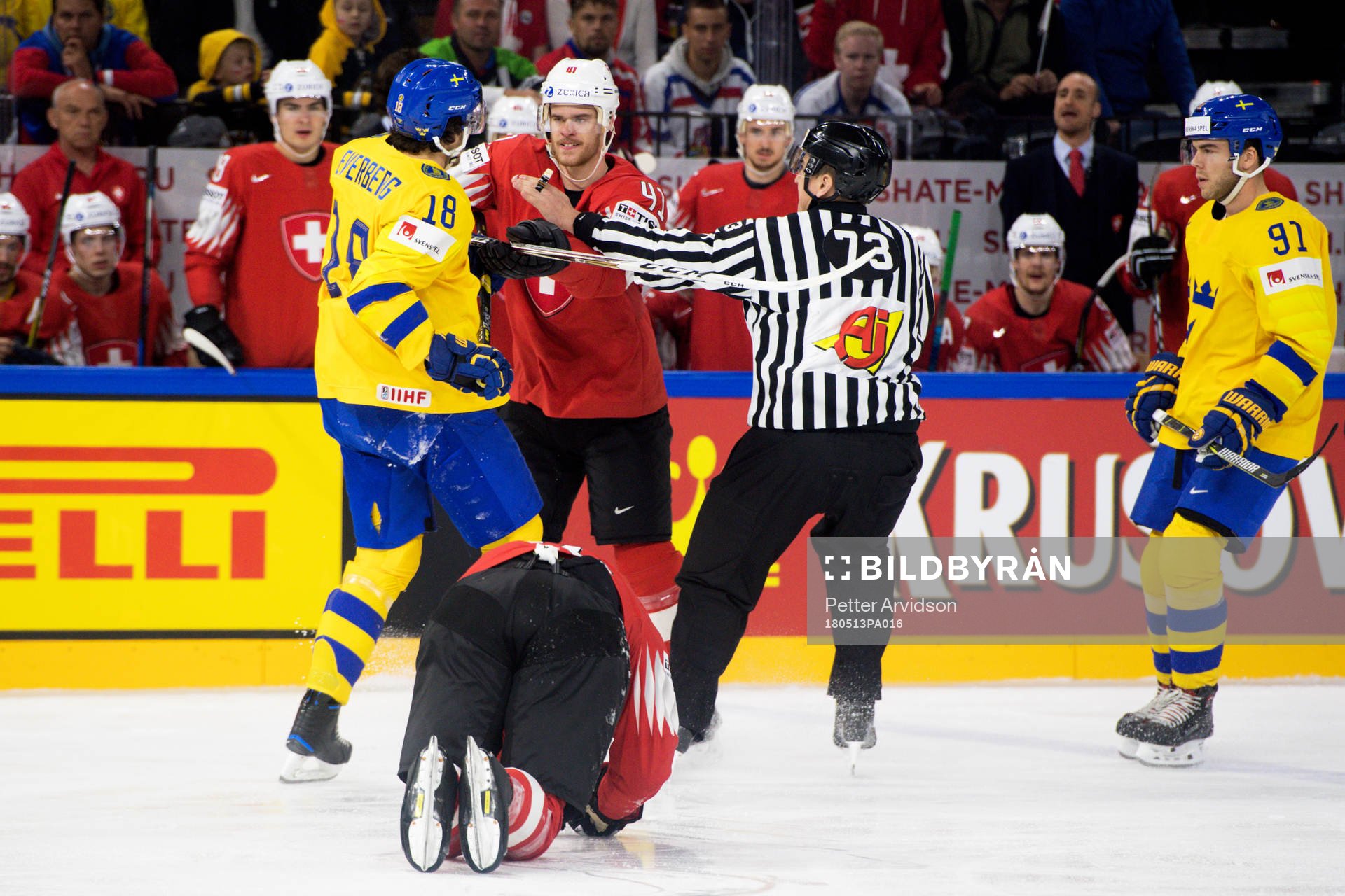 Sveriges Dennis Everberg och Schweiz Mirco Muller
