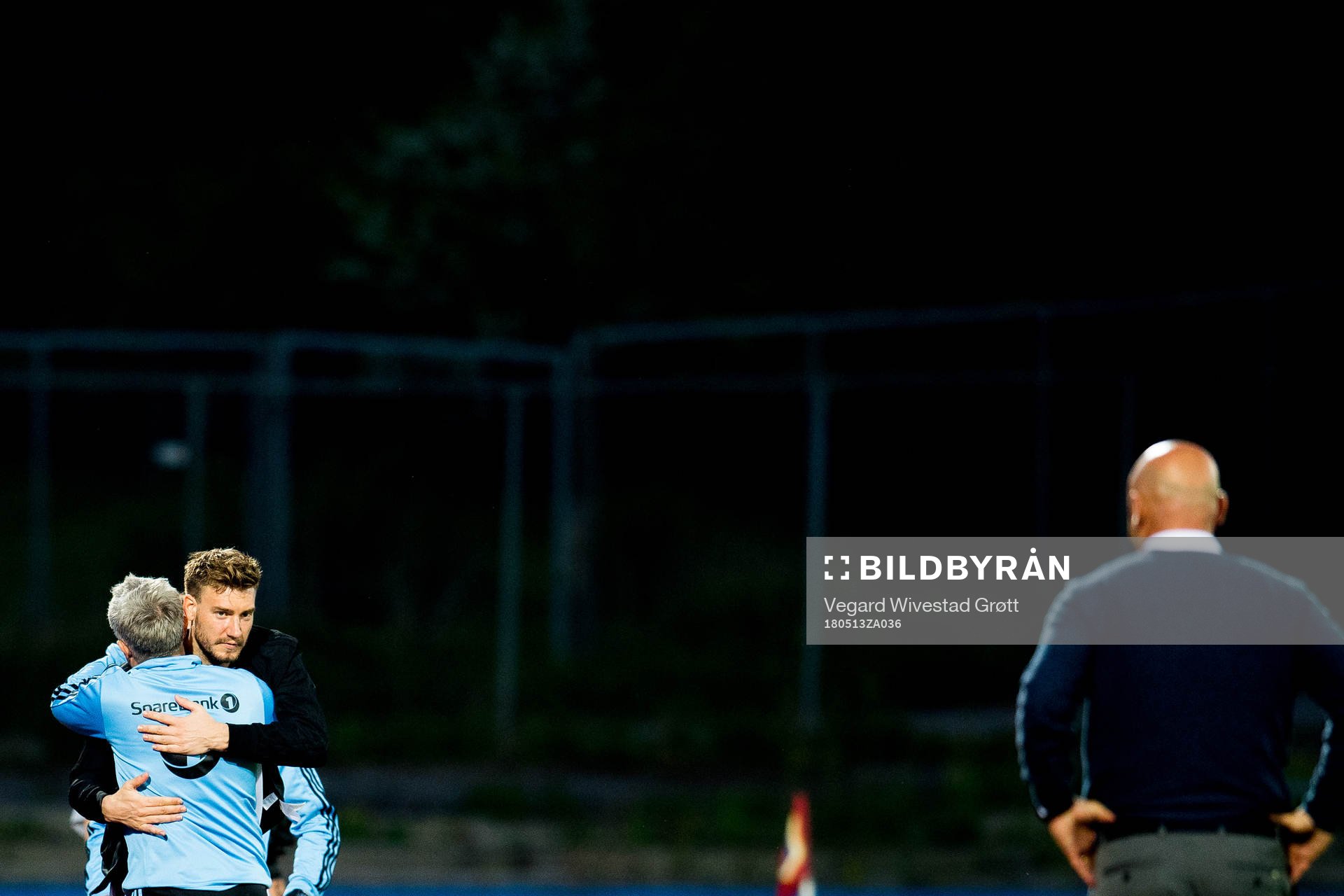 Nicklas Bendtner and Kåre Ingebrigtsen, head coach of