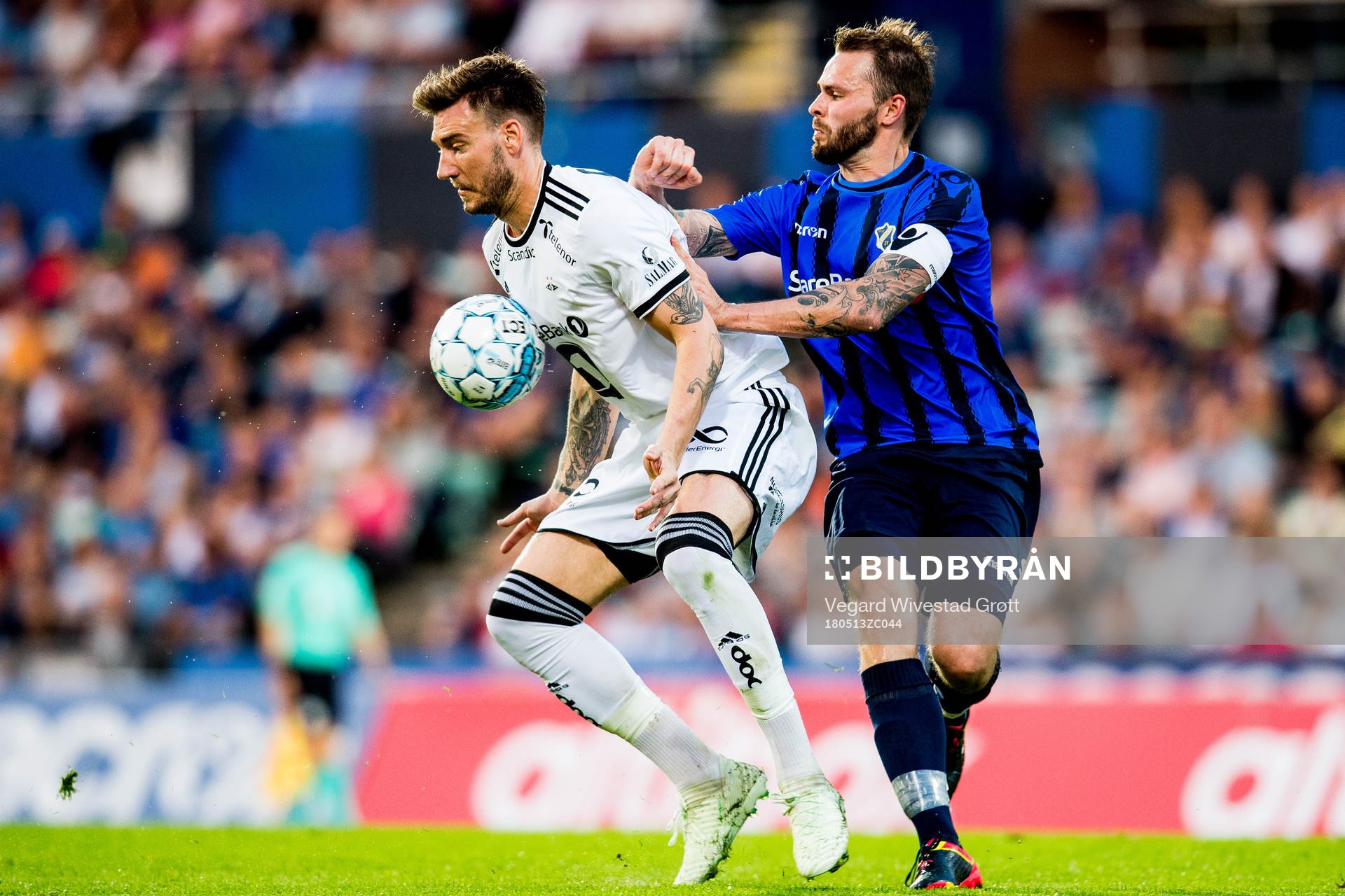 Nicklas Bendtner of Rosenborg and Vadim Demidov of Stabæk