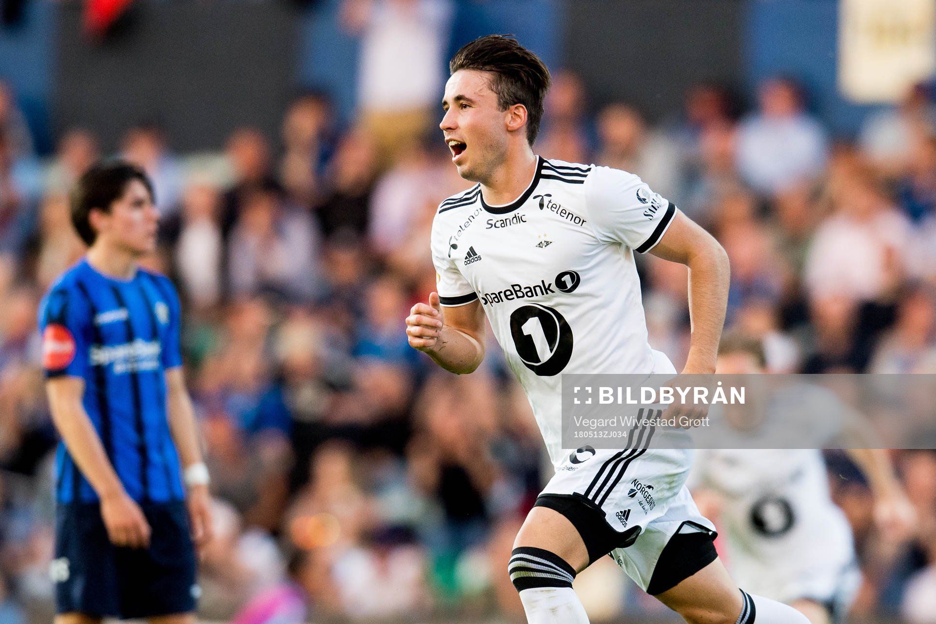 Anders Trondsen of Rosenborg celebrates the 0-1 goal