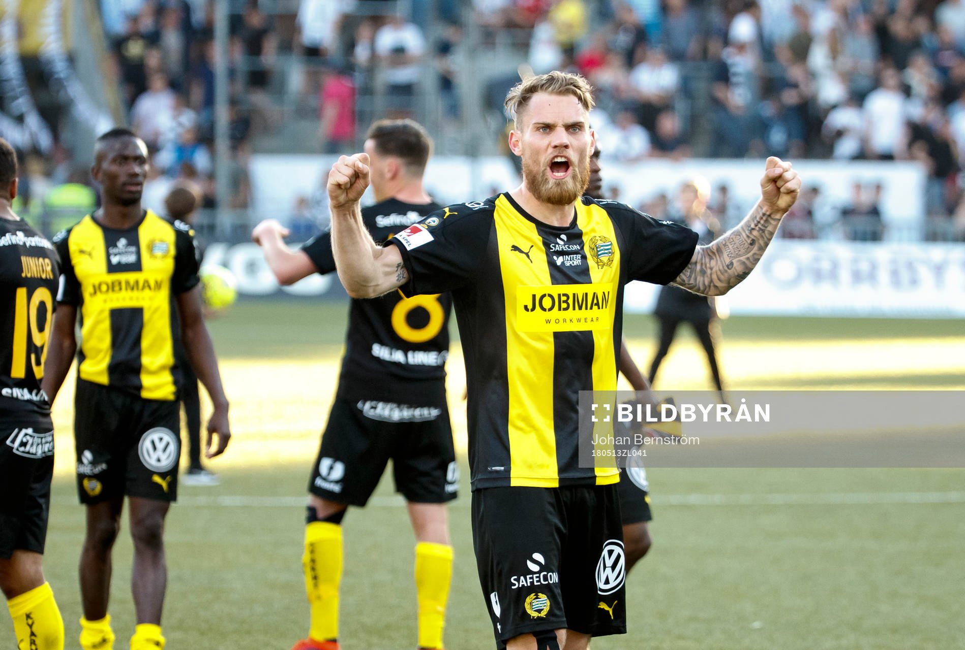 Hammarbys David Fällman jublar