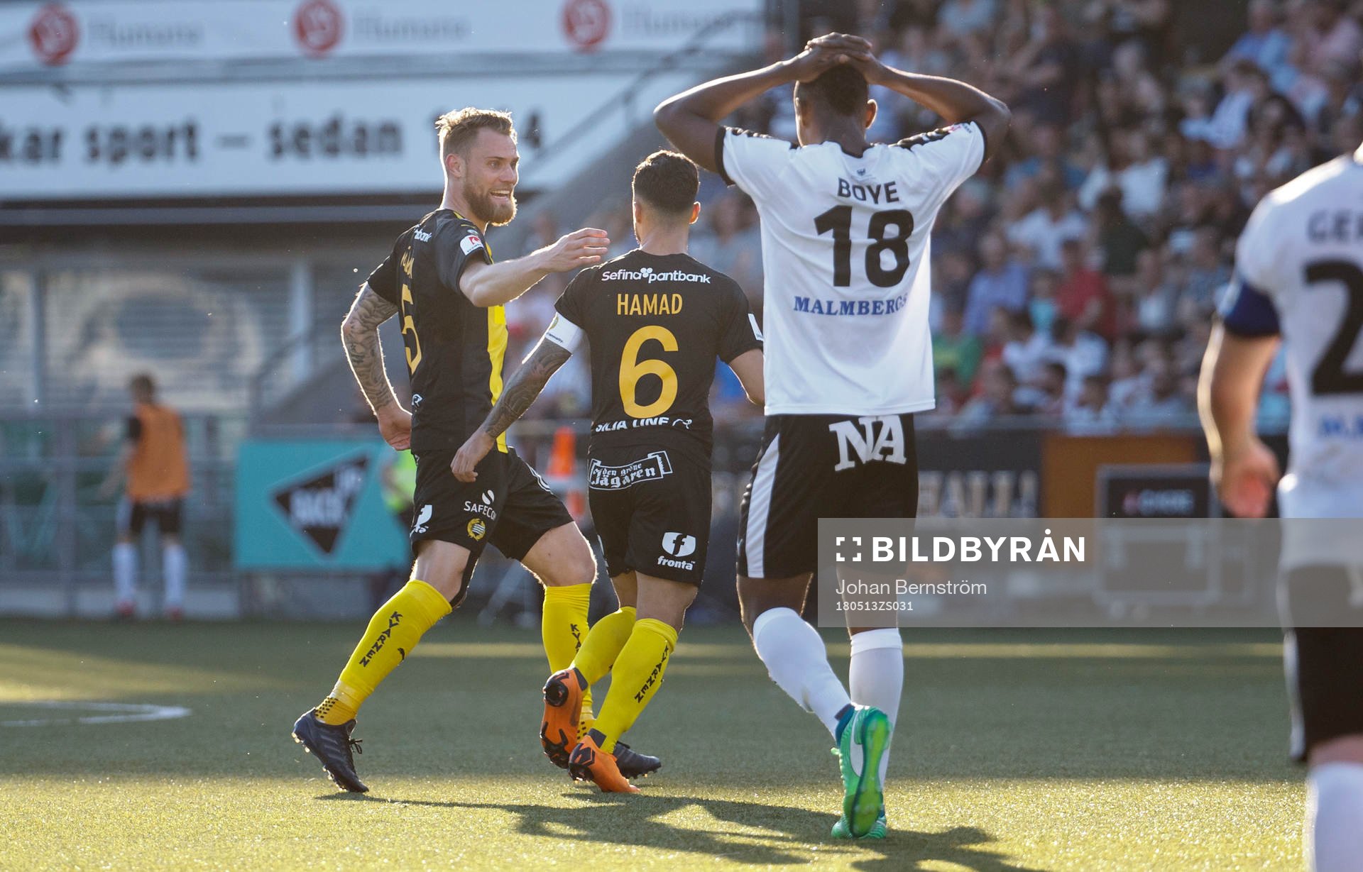 Hammarbys Jiloan Hamad gör 1-2 och jublar med David