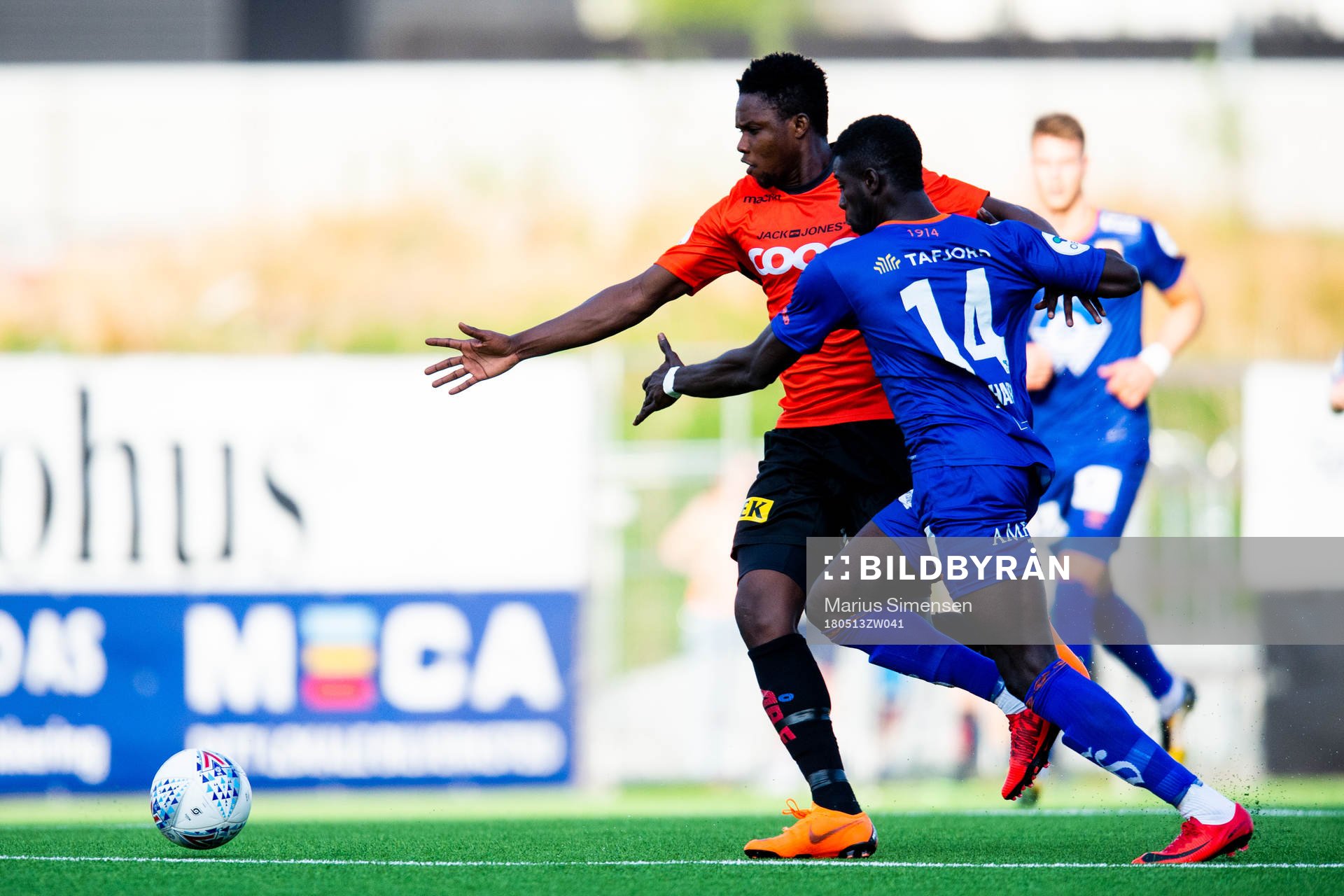 Michael Olusoji Ogungbaro of Åsane and Pape Habib Gueye of