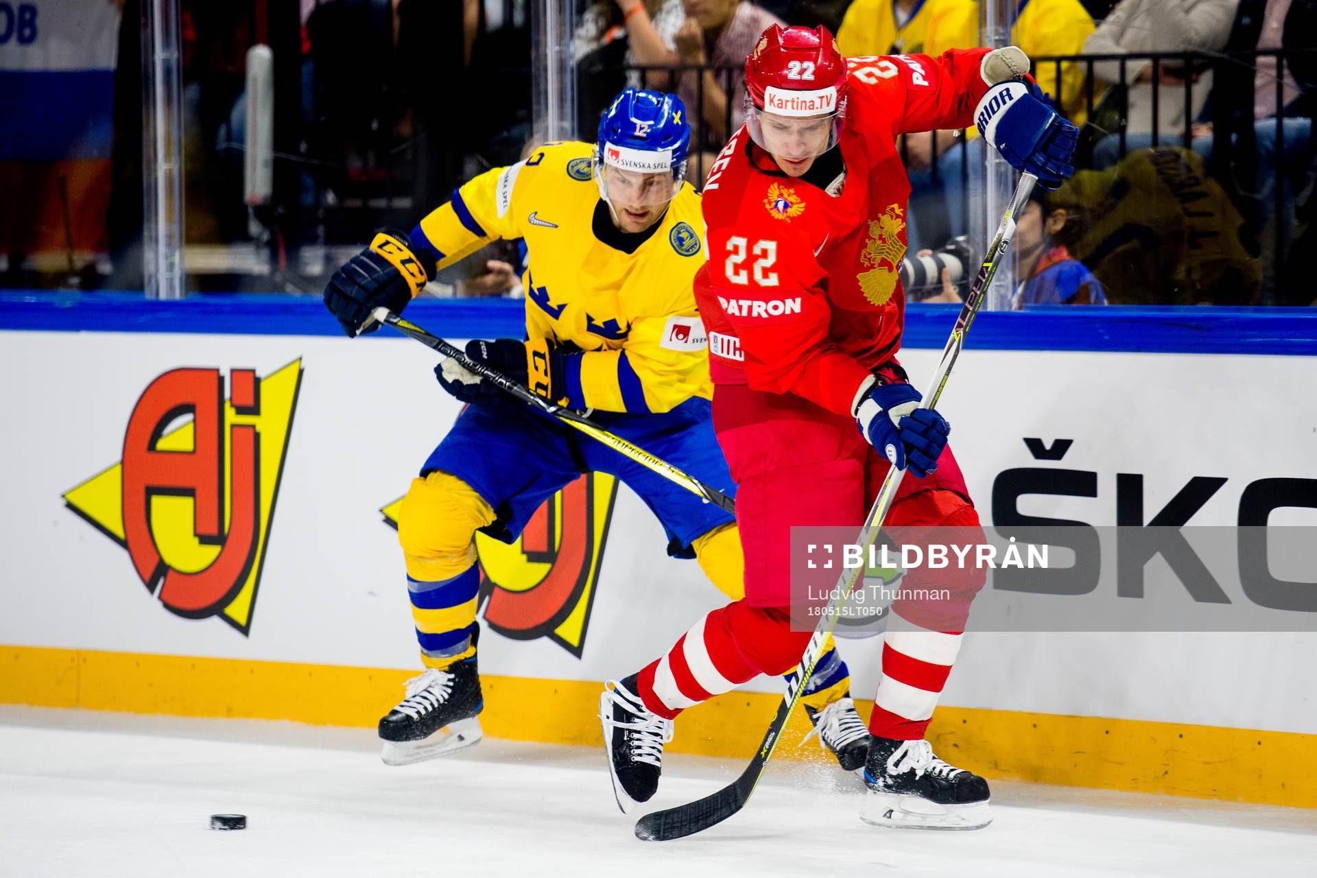 Sveriges Johan Larsson och Rysslands Stanislav Gailev