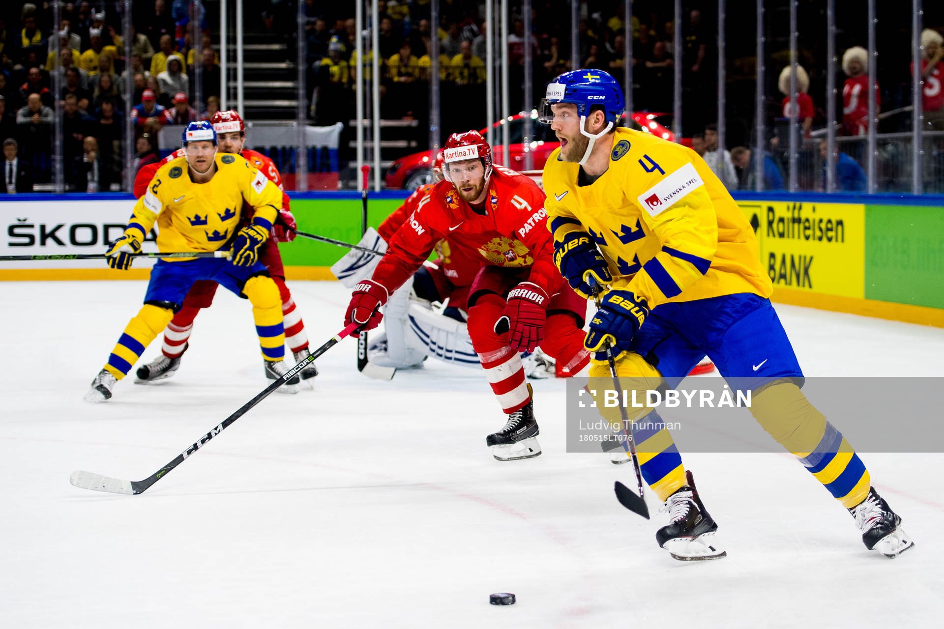 Sveriges Mattias Ekholm och Rysslands Vladislav Gavrikov