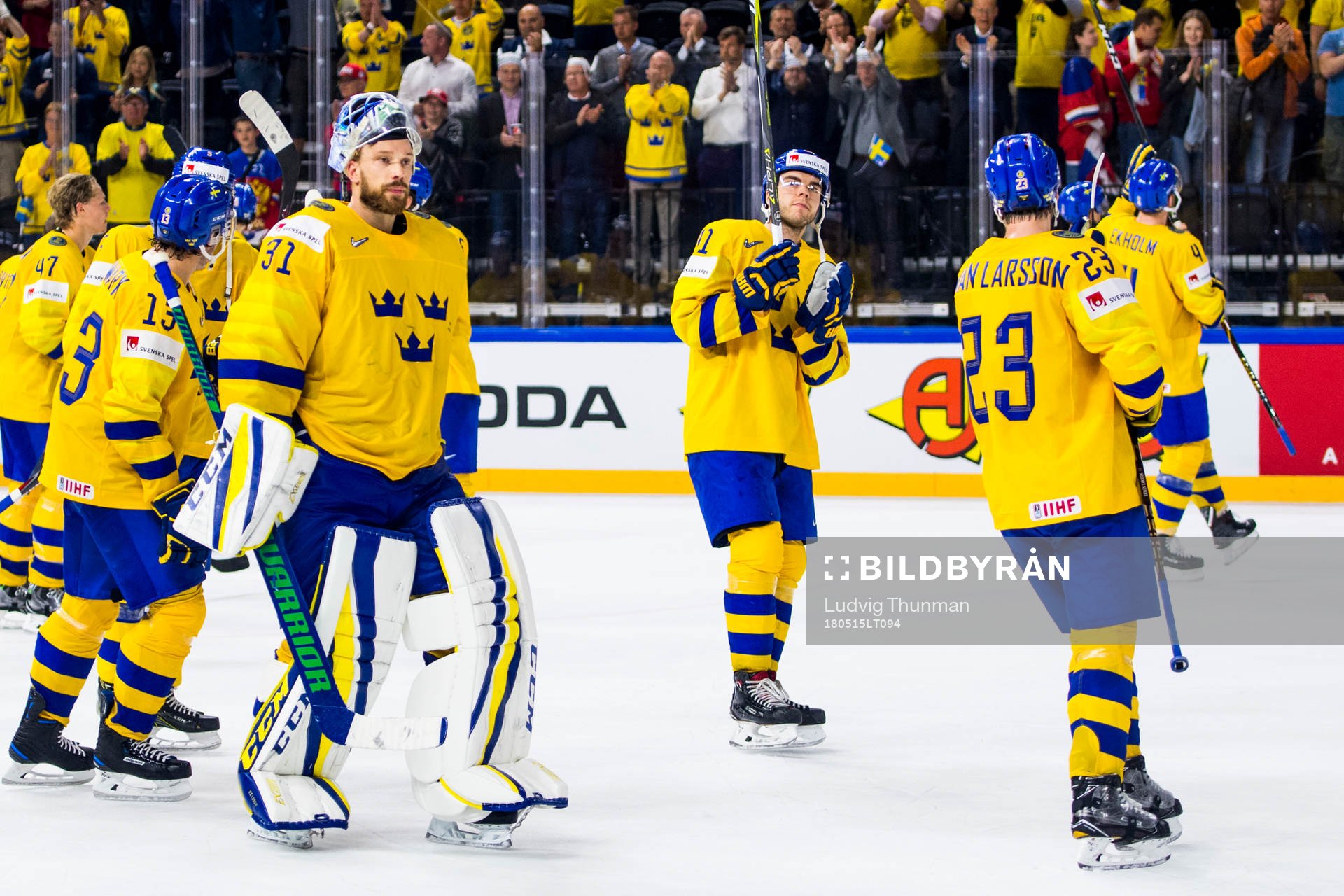 Sveriges målvakt Anders Nilsson och Magnus