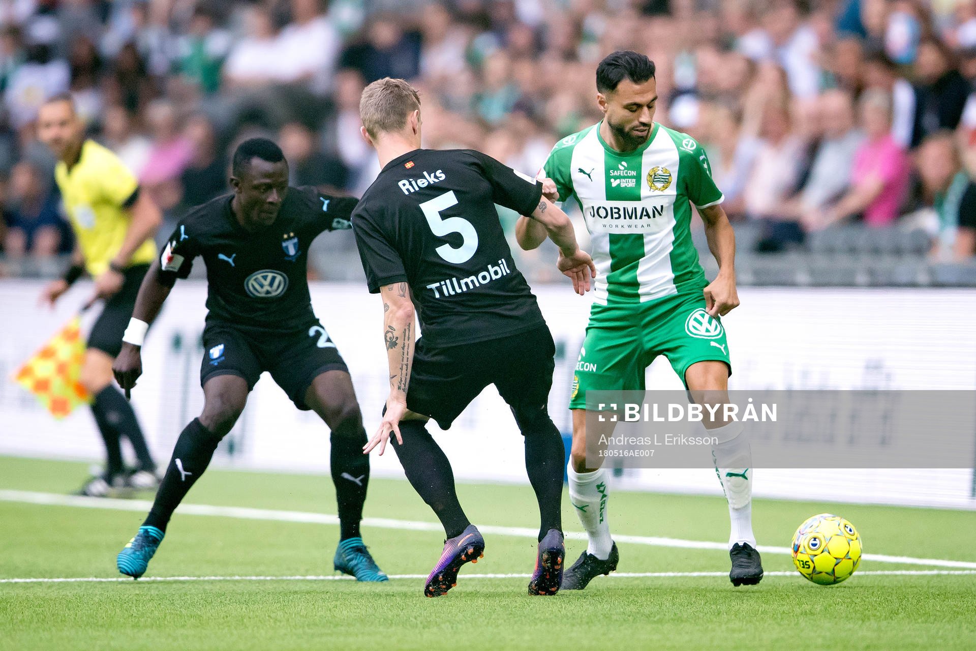 Malmö FFs Bonke Innocent och Sören Rieks mot Hammarbys