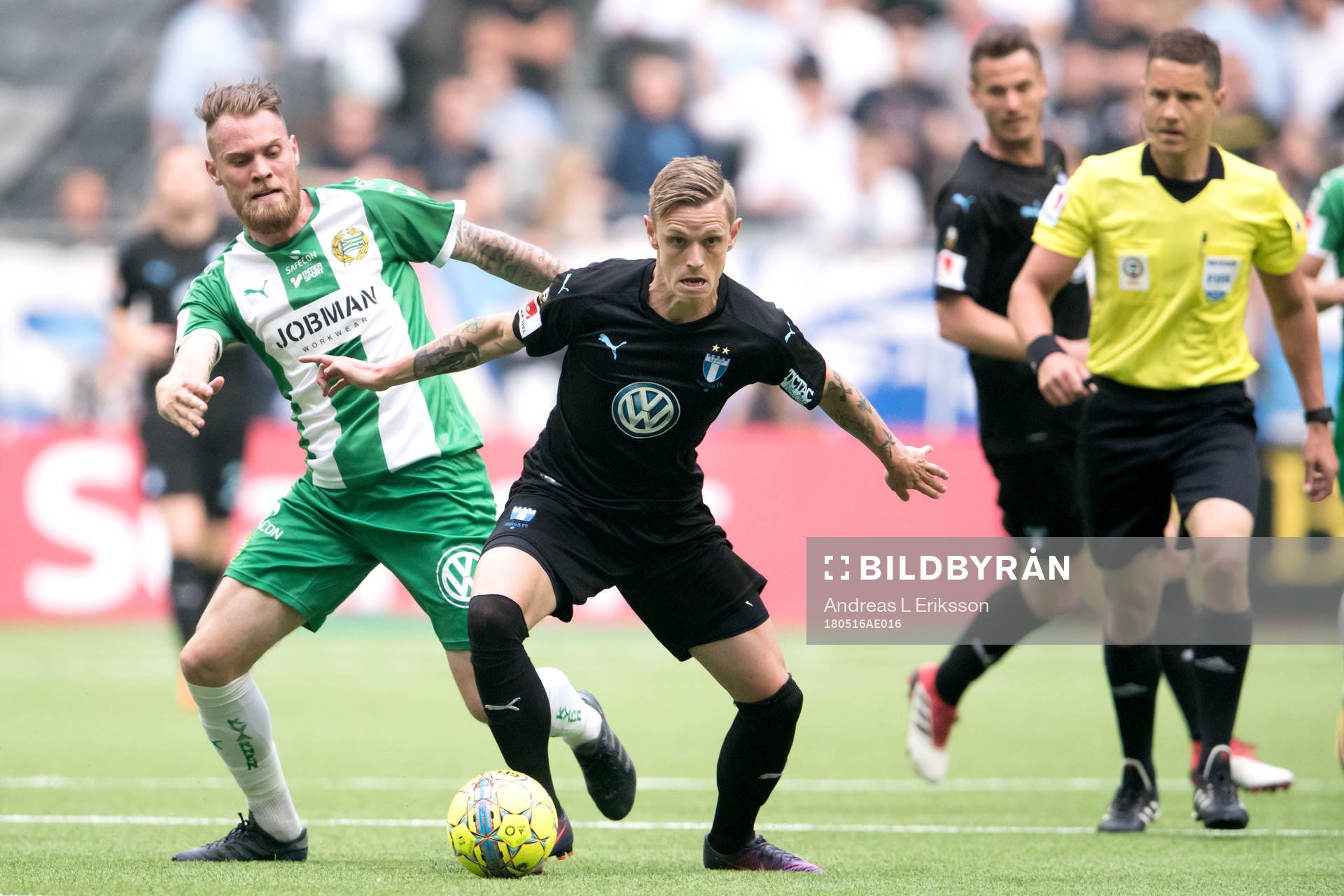 Hammarbys David Fällman och Malmö FFs Sören Rieks