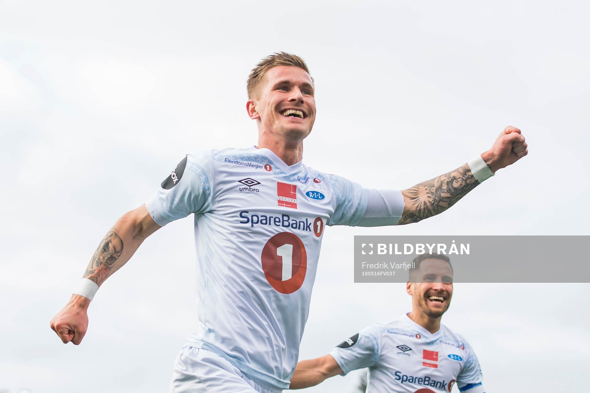 Erik Tønne of Ranheim celebrates