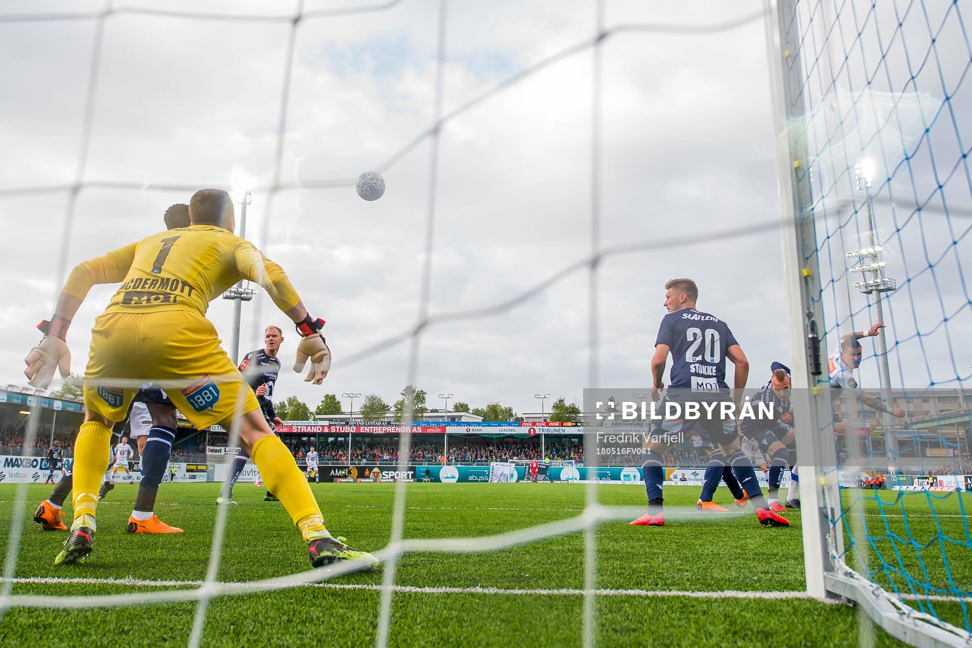 Erik Tønne of Ranheim scores 0-1 behind goalkeeper Sean