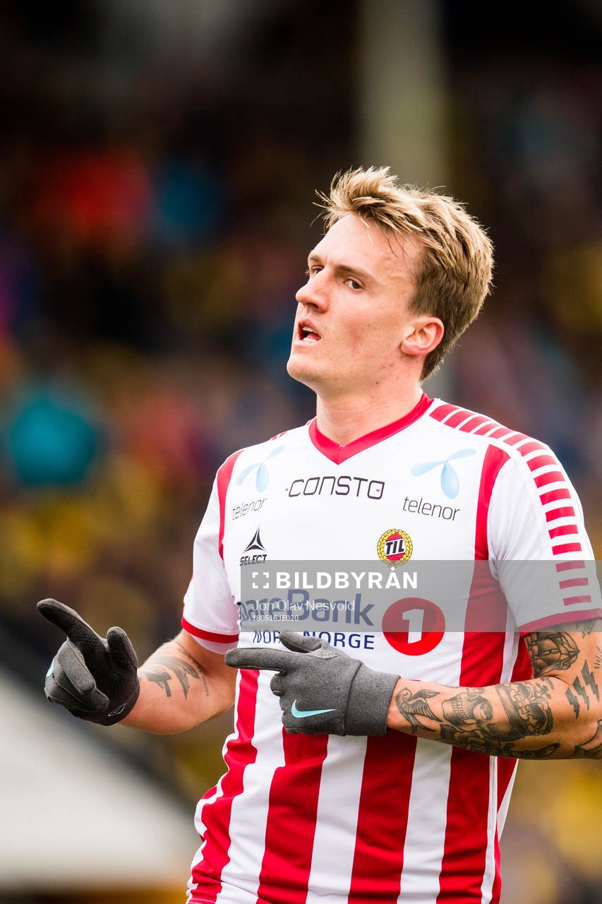 Runar Espejord of Tromsø celebrates the 0-1 goal