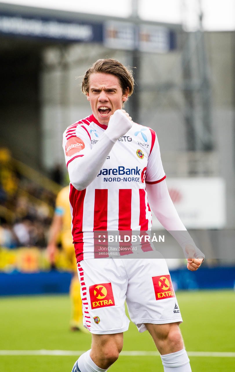 Robert Taylor of Tromsø celebrates the 0-1 goal