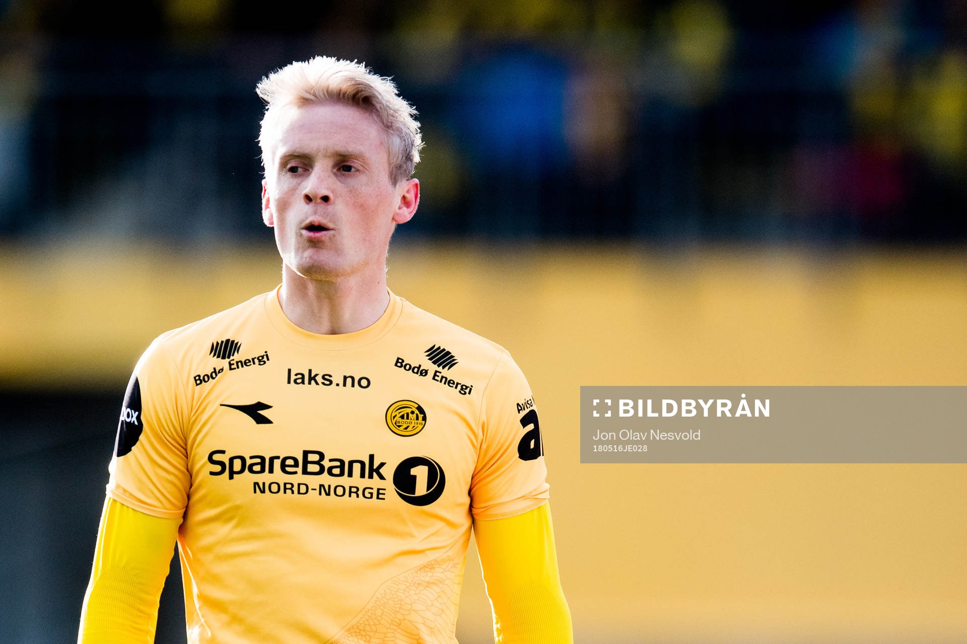 Geir André Herrem of Bodø/Glimt during the Eliteserien match between Bodø/Glimt and Tromsø on May 16, 2018 in Bodø.