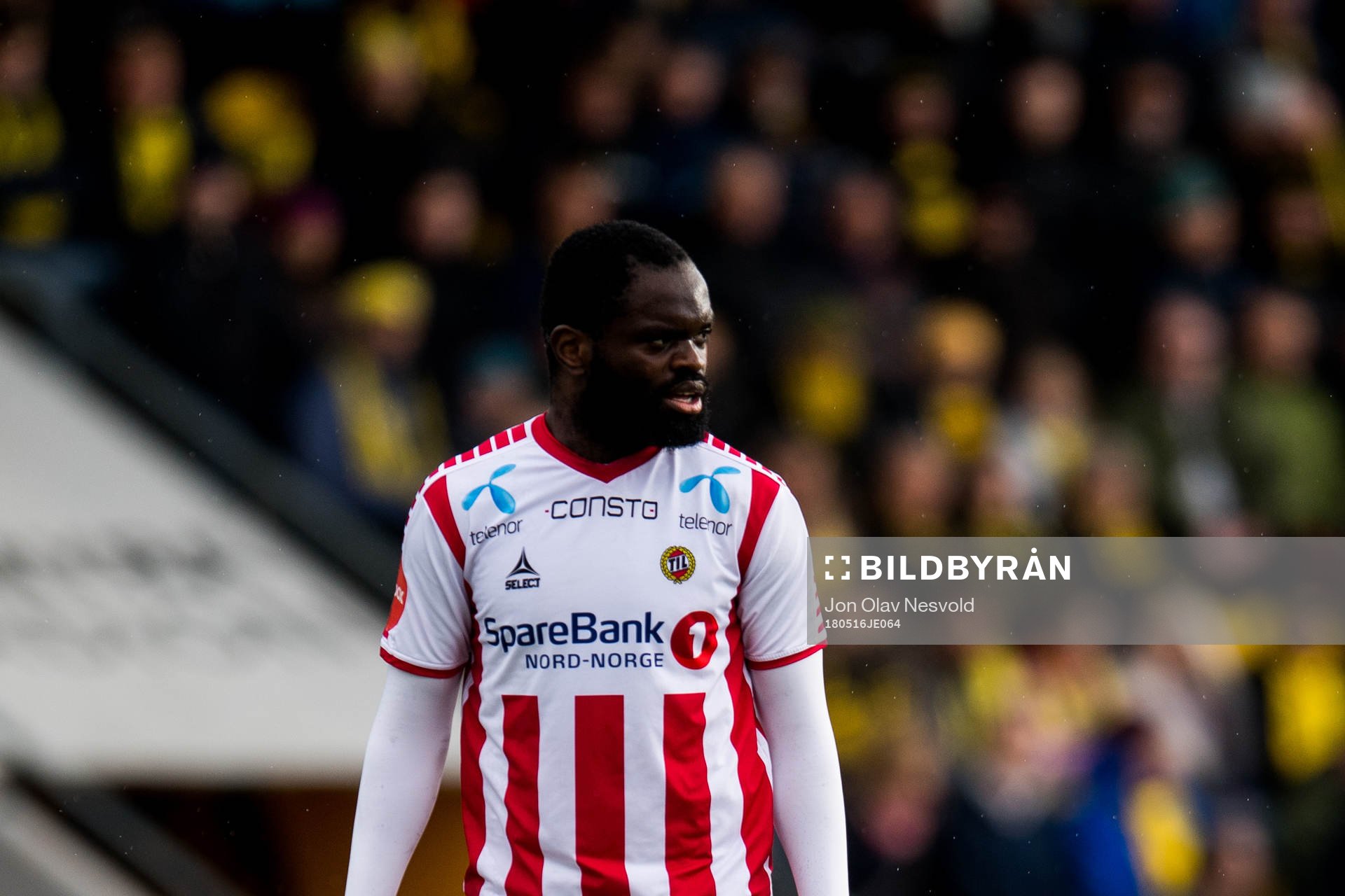 Christian Landu-Landu of Tromsø during the Eliteserien match between Bodø/Glimt and Tromsø on May 16, 2018 in Bodø.