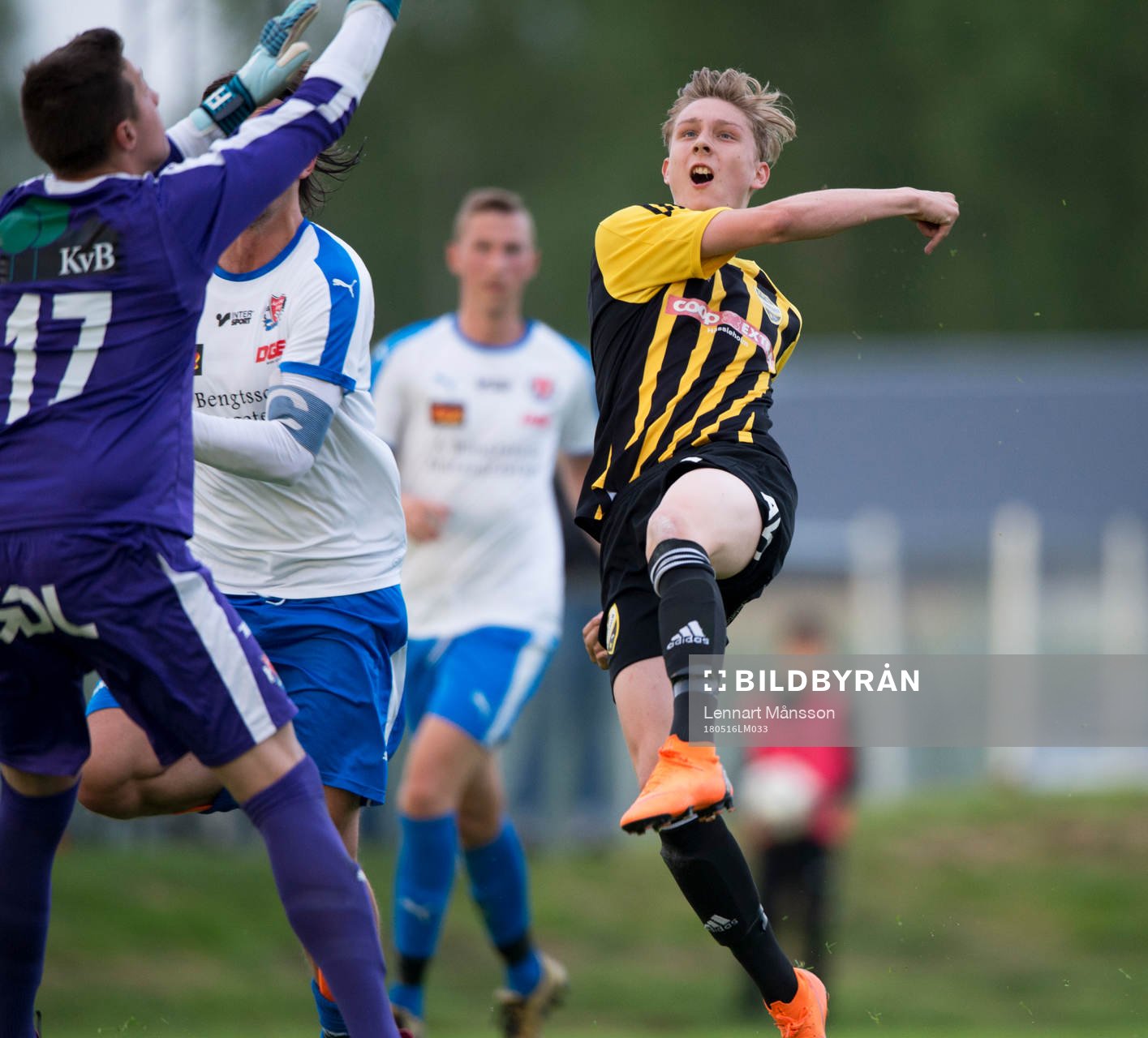 IFK Hässleholms Lucas Johnsson i DM-matchen mellan IFK