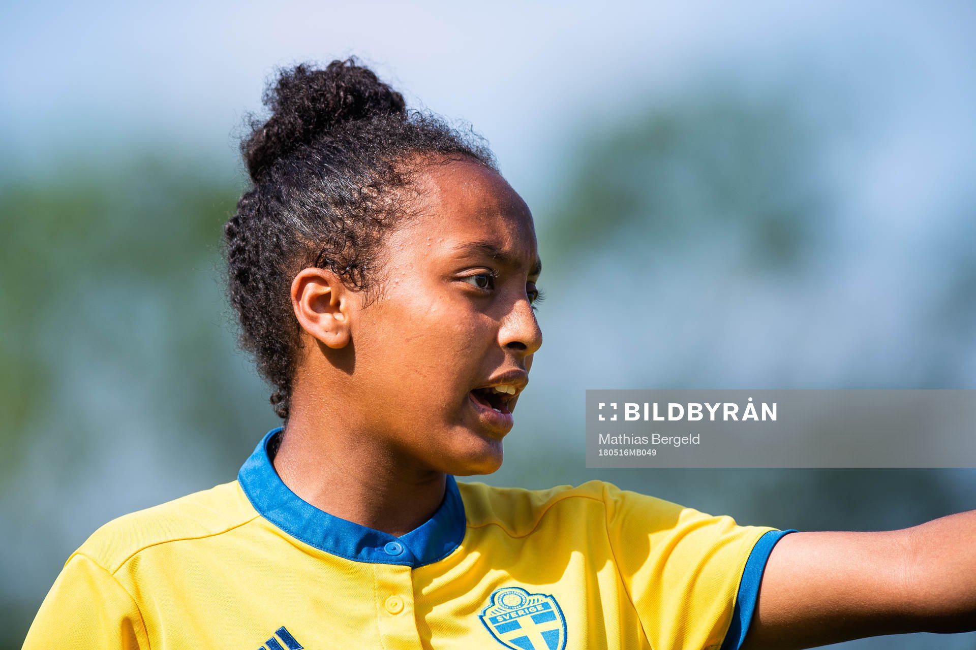 Sveriges Arsema Weldai under fotbollsmatchen i fyrnationsturneringen mellan Österrike och Sverige den 16 maj 2018 i Stenungsund.