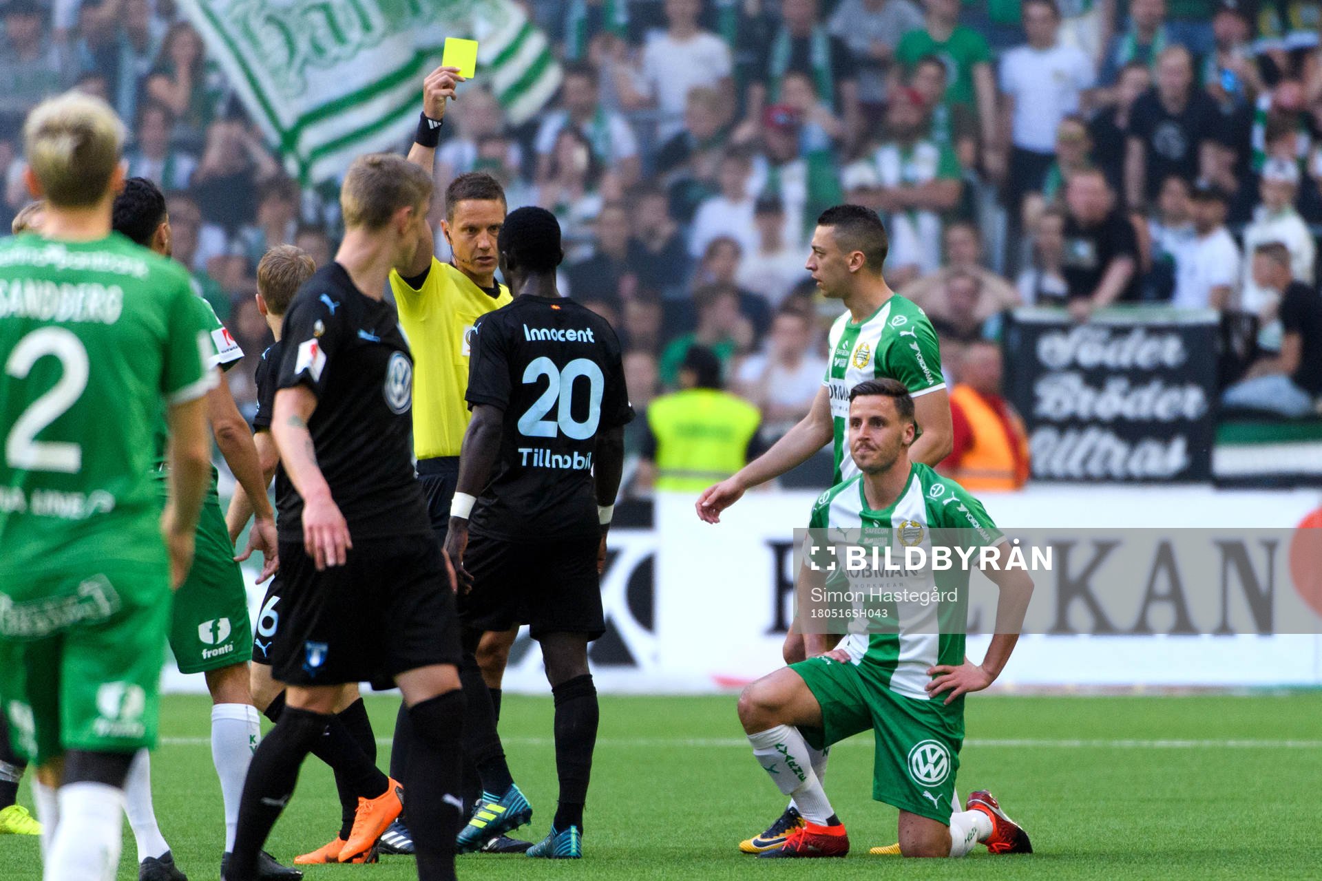 Hammarbys Jeppe Andersen får gult kort