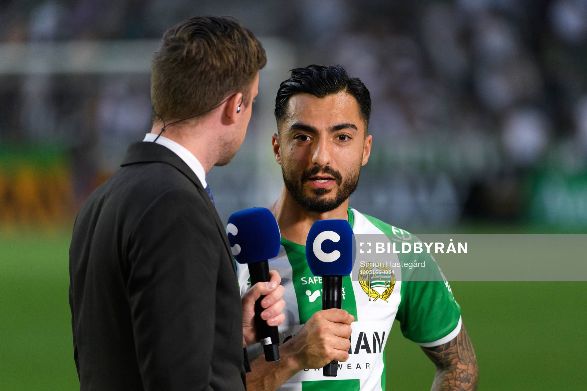 Hammarbys Jiloan Hamad blir intervjuad av Cmore