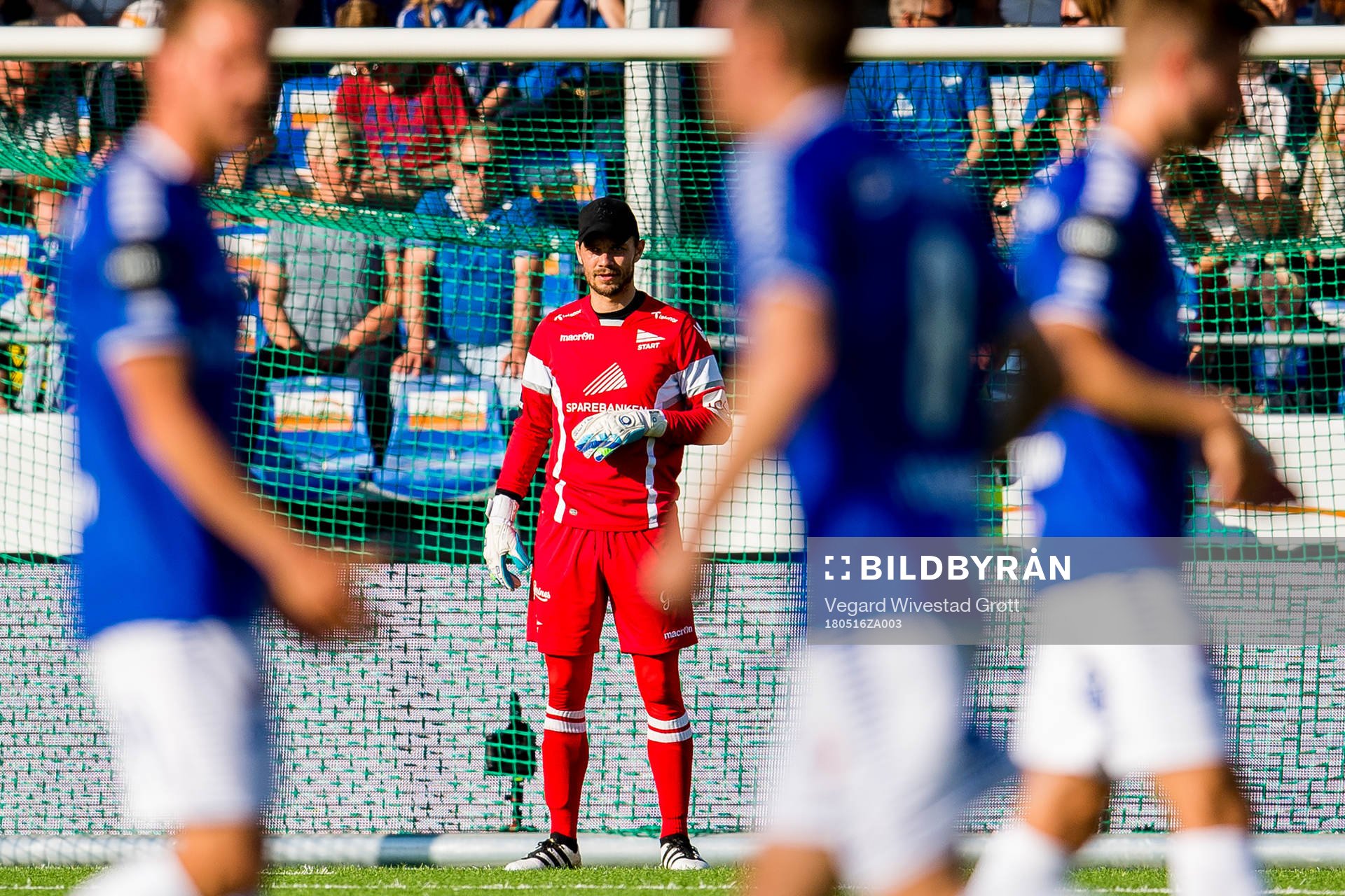 Goalkeeper Jonas Deumeland of Start looks dejected