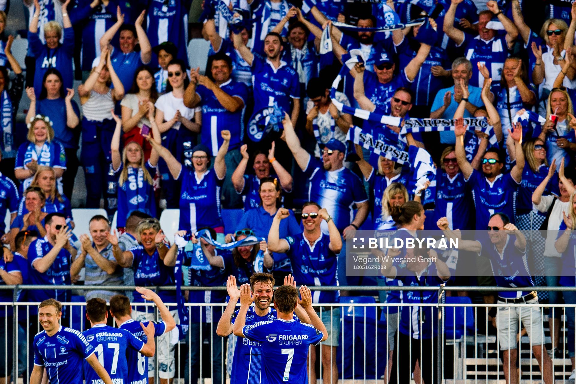 Patrick Mortensen and his teammates of Sarpsborg 08