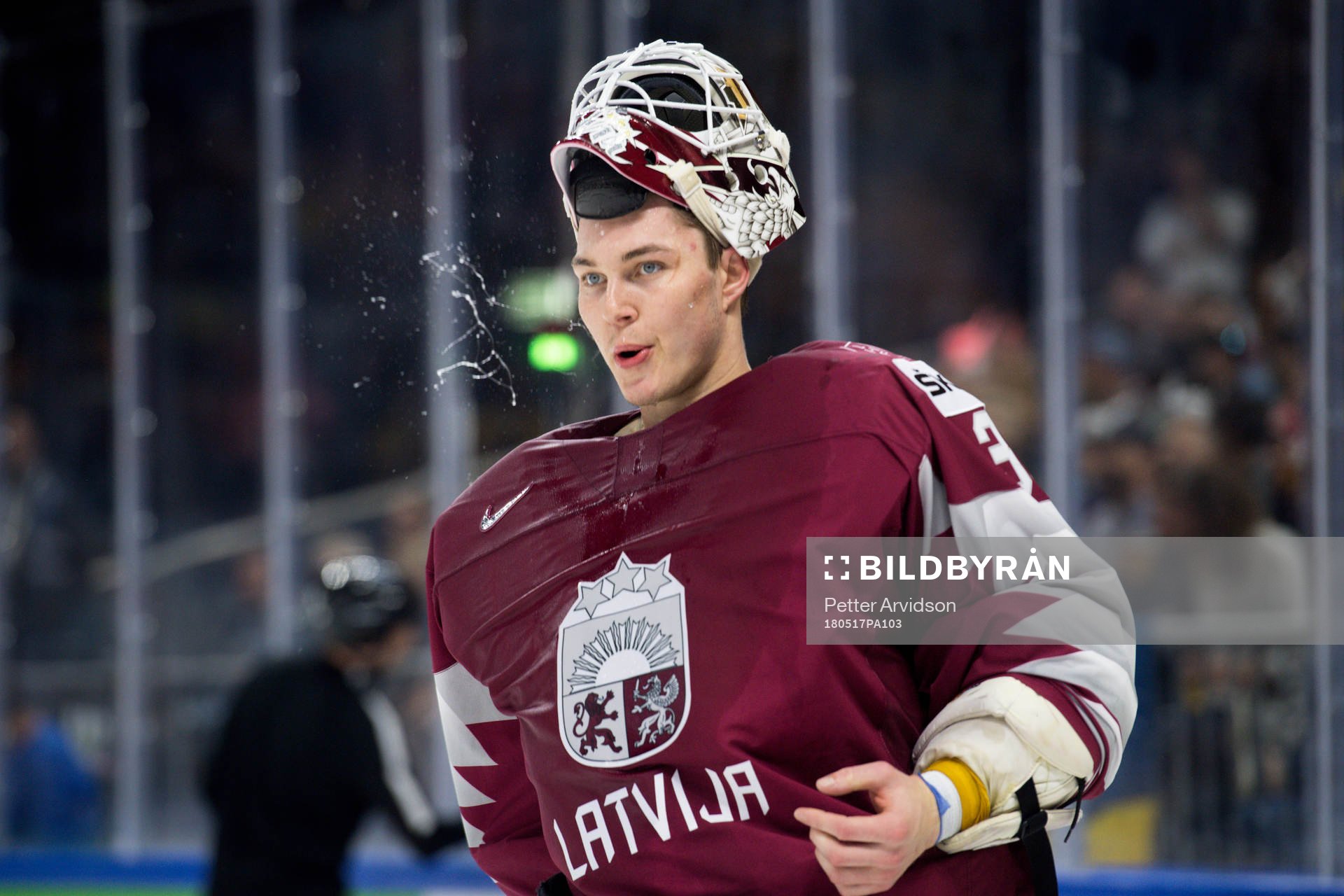 Lettlands målvakt Elvis Merzlikins
