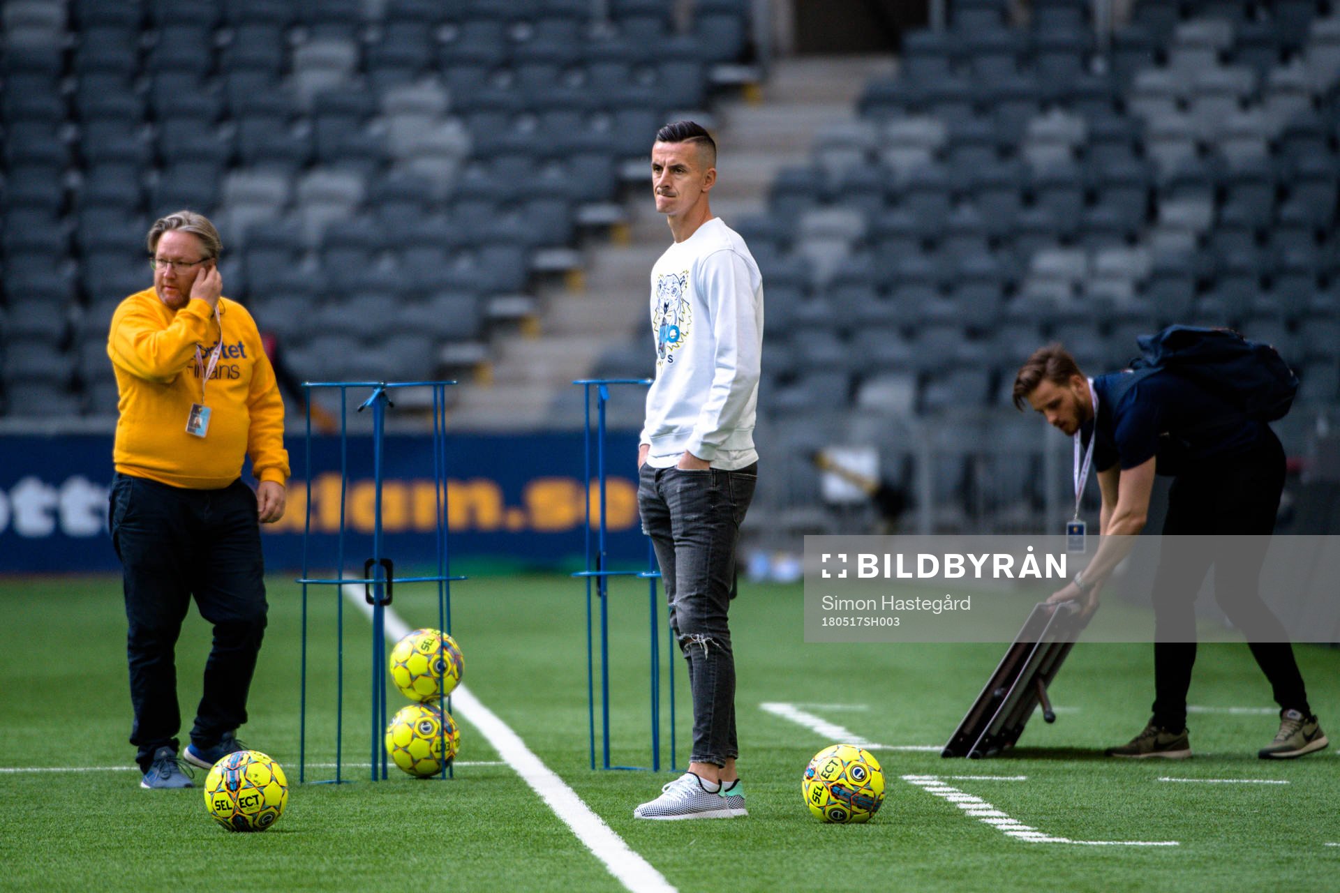 Djurgårdens skadade spelare Haris Radetinac före