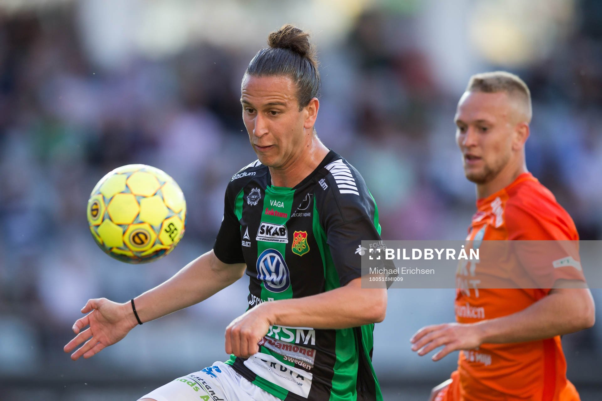 GAIS Edin Hamidovic under fotbollsmatchen i Superettan mellan Gais och AFC Eskilstuna den 18 maj 2018 i Göteborg.