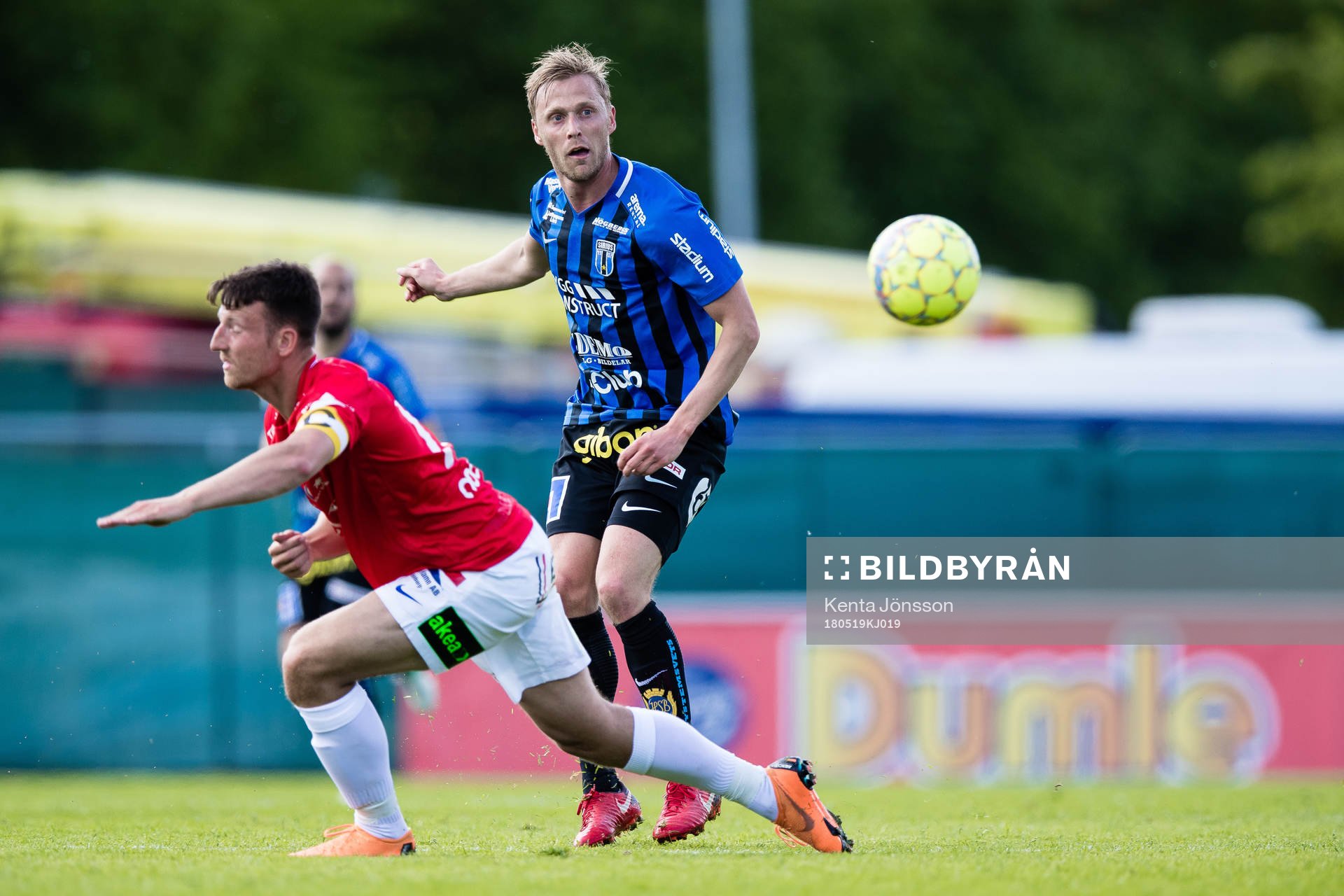 Sirius Christer Gustafsson under fotbollsmatchen i Allsvenskan mellan Sirius och Trelleborg den 19 Maj 2018 i Uppsala. 