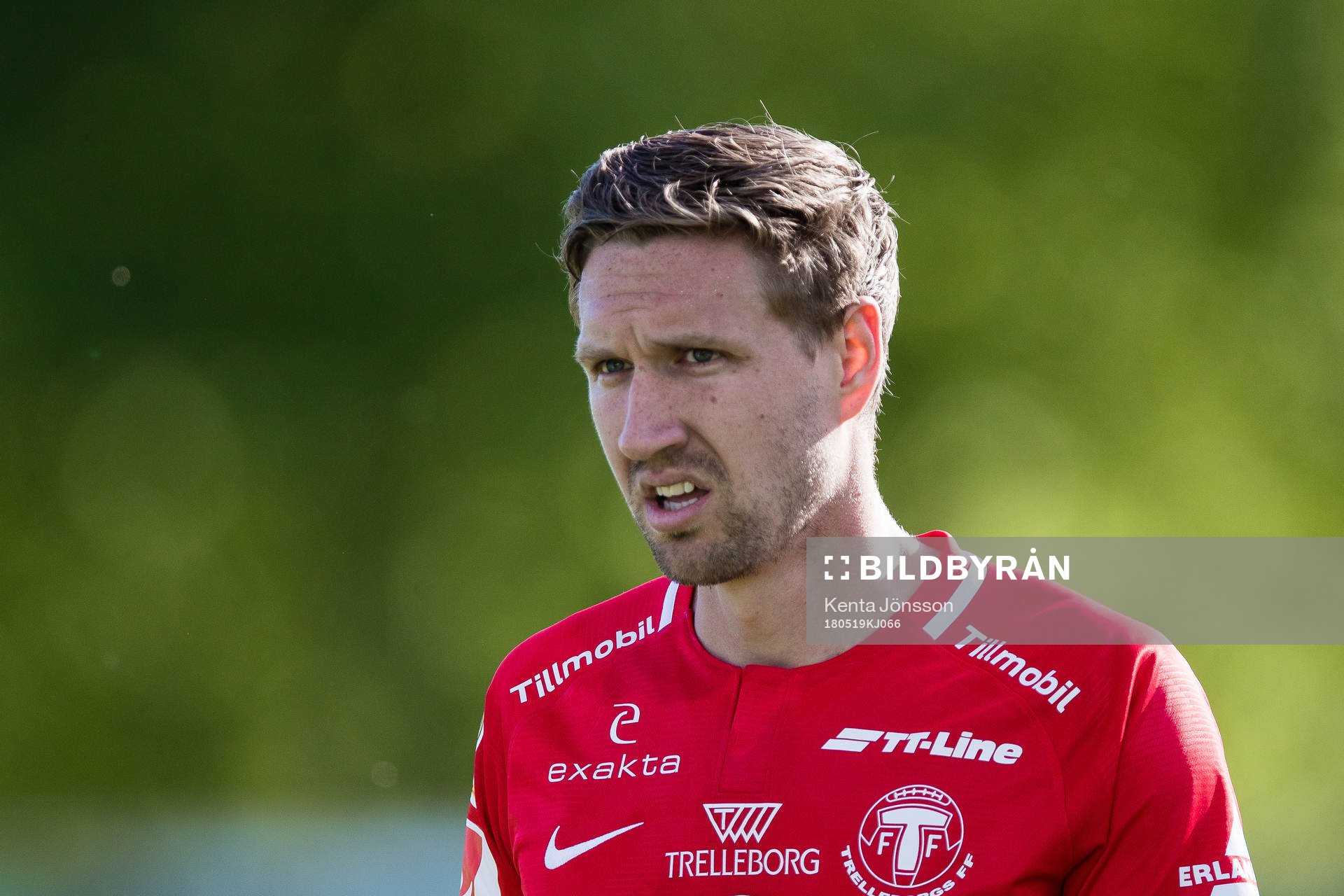 Trelleborgs Marcus Pode innan fotbollsmatchen i Allsvenskan