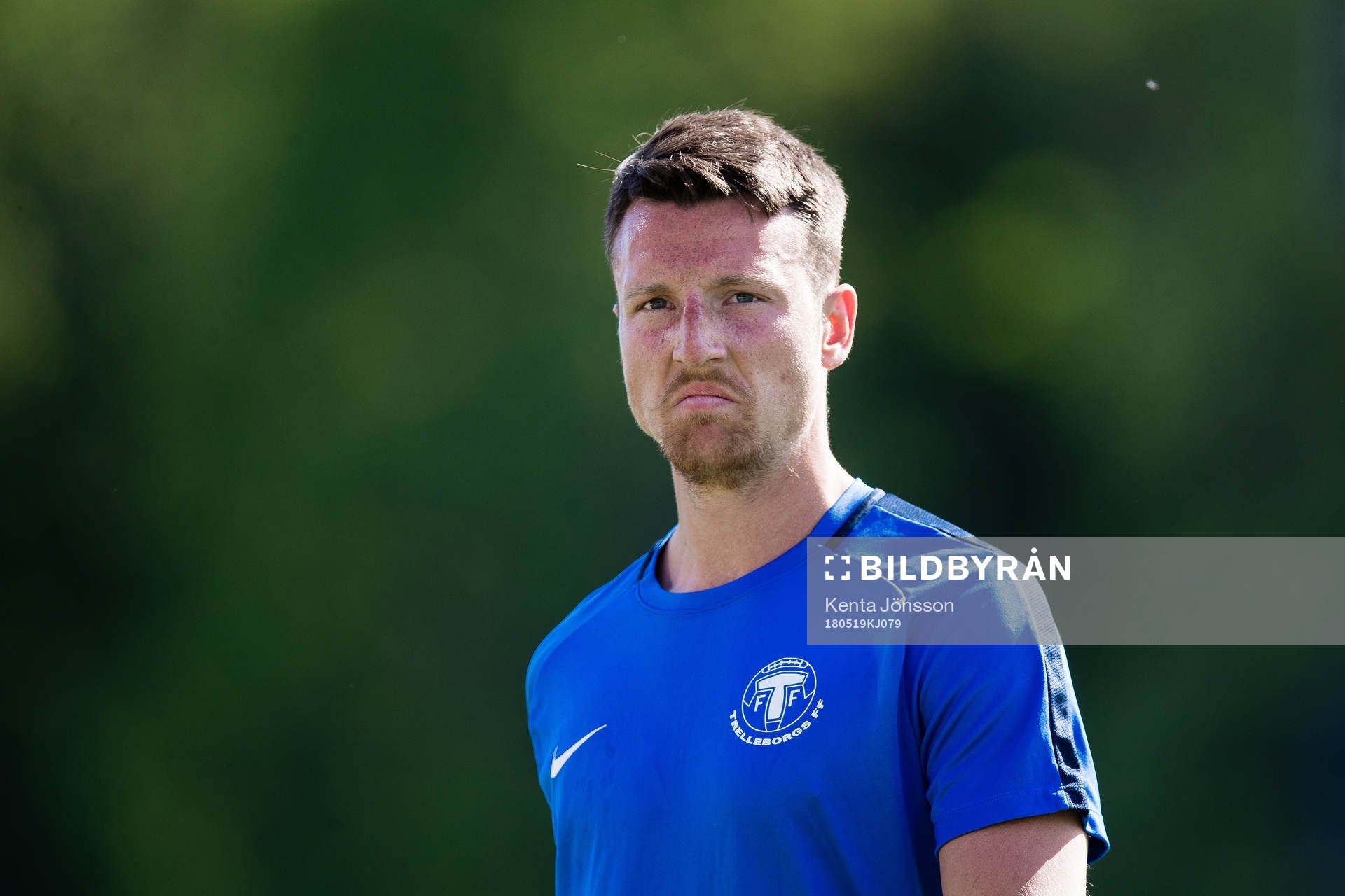 Trelleborgs Alexander Blomqvist innan fotbollsmatchen i