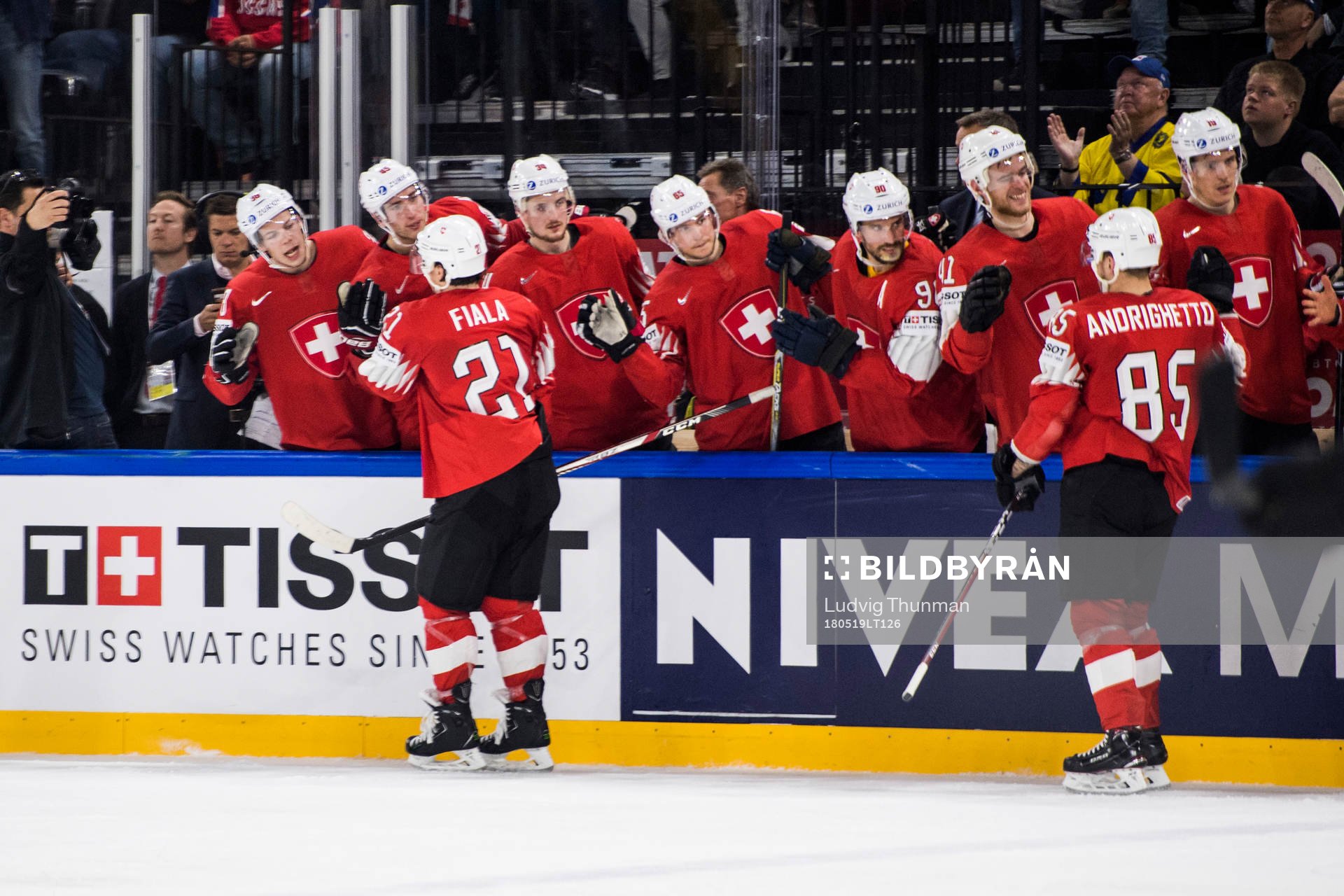 Schweiz Kevin Fiala jublar