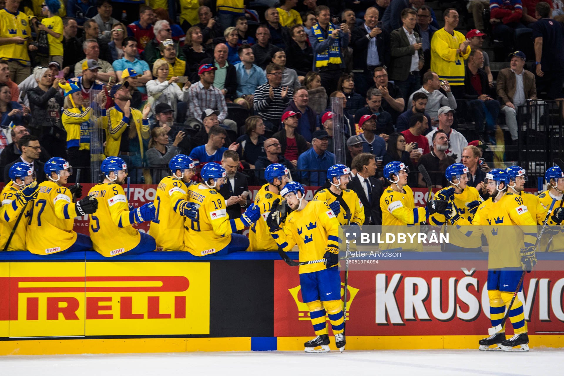 Sveriges Viktor Arvidsson jublar