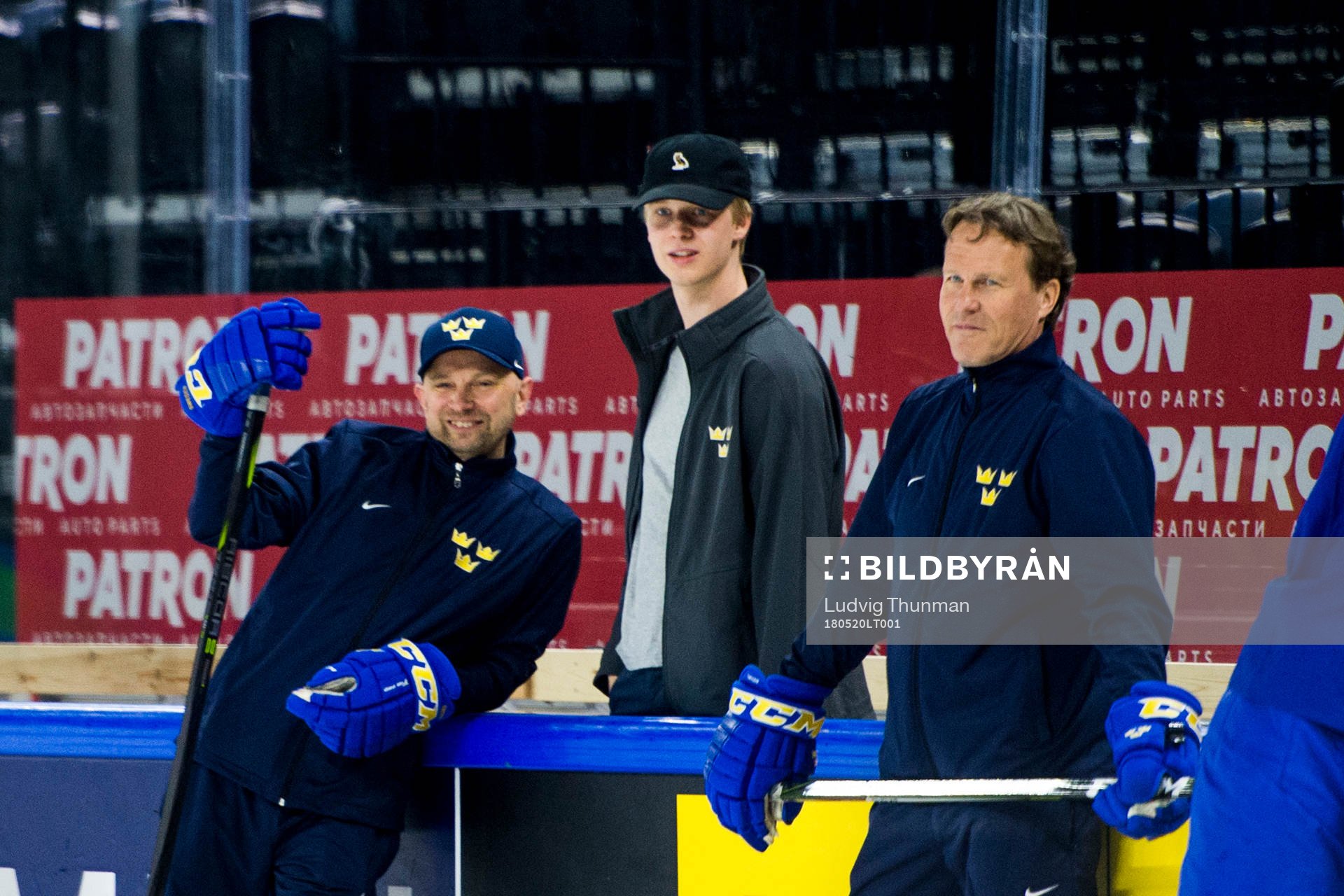 Målvaktstränare Stefan Ladhe, Elias Pettersson och