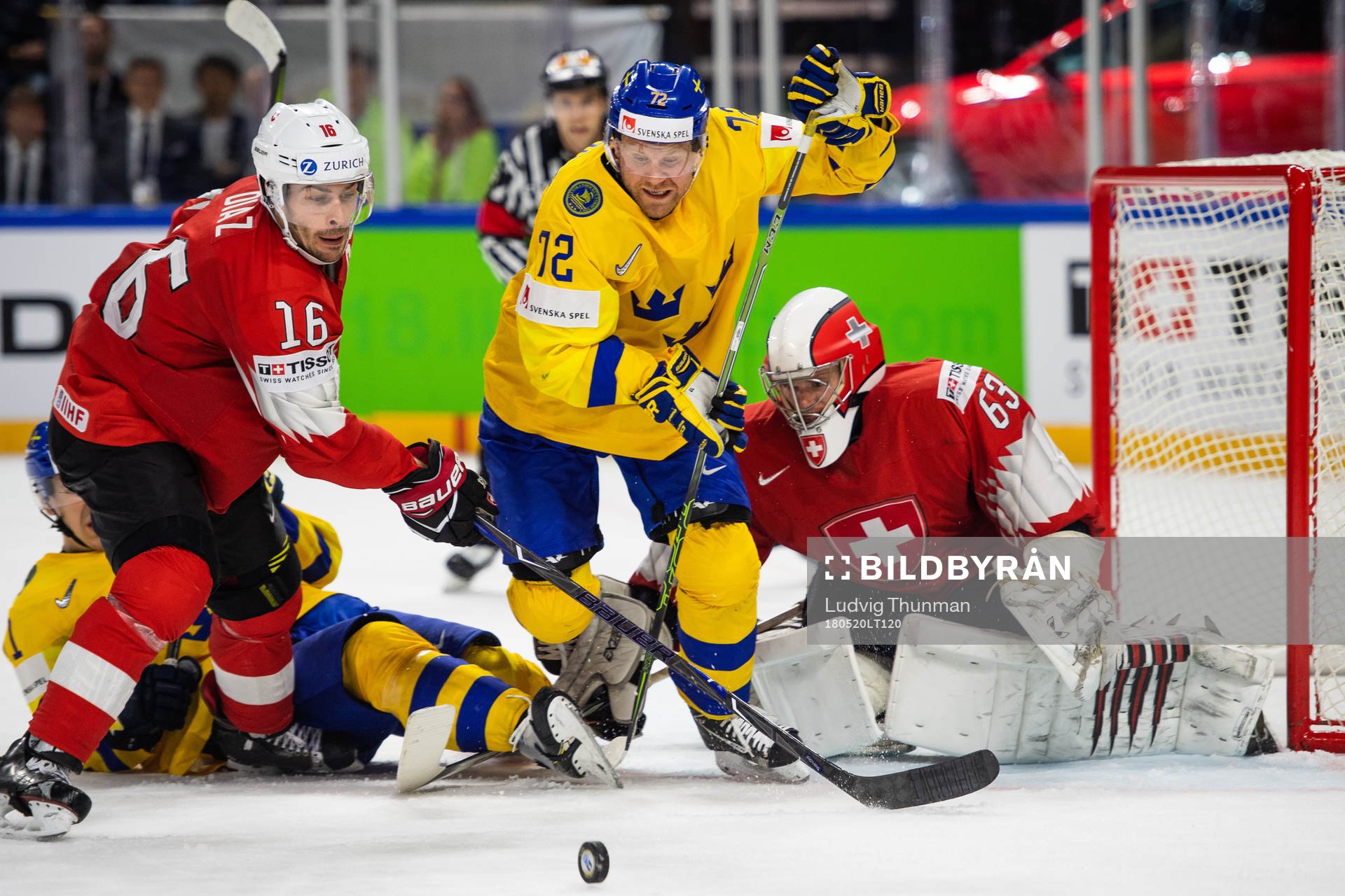 Schweiz Raphael Diaz och Sveriges Patric Hörnqvist