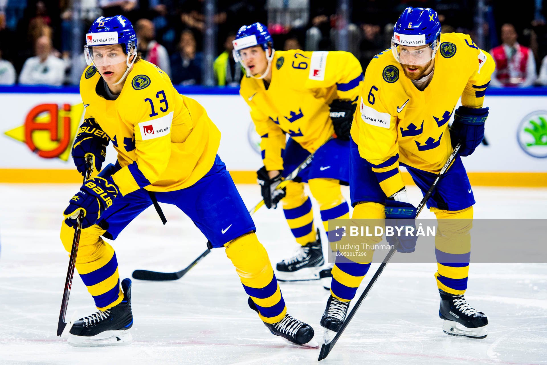 Sveriges Mattias Janmark och Adam Larsson
