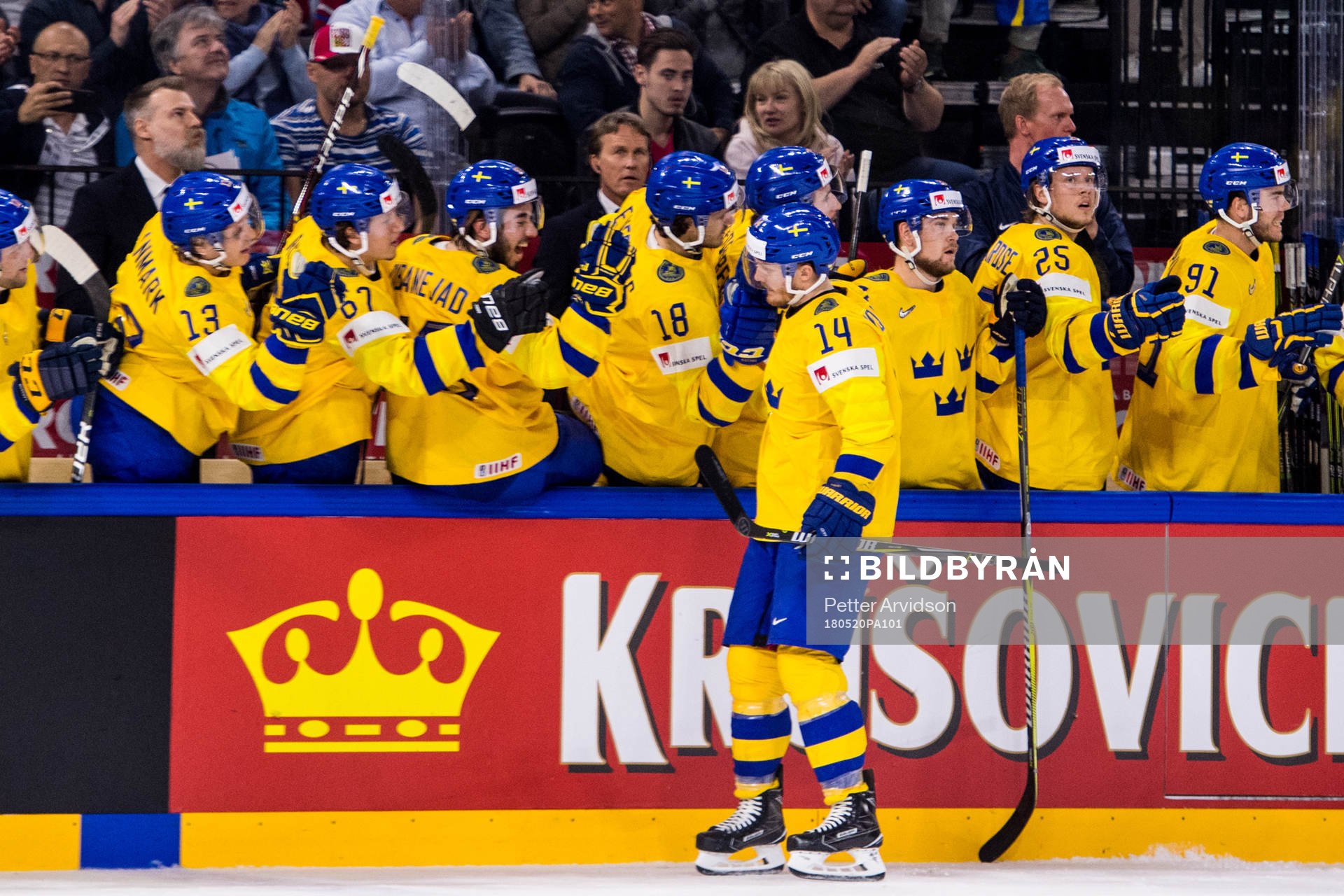 Sveriges Gustav Nyquist jublar med båset