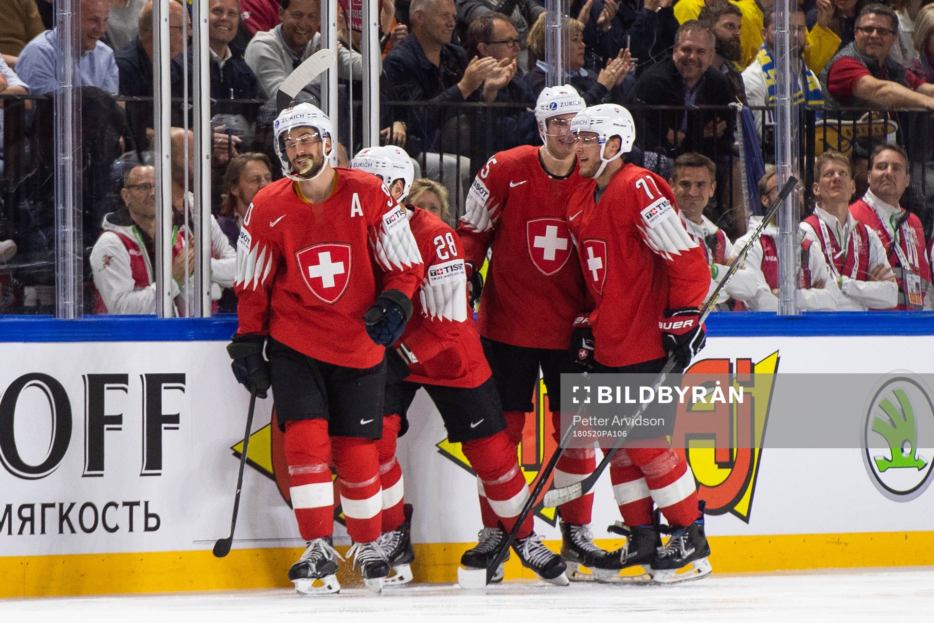 Schweiz spelare jublar