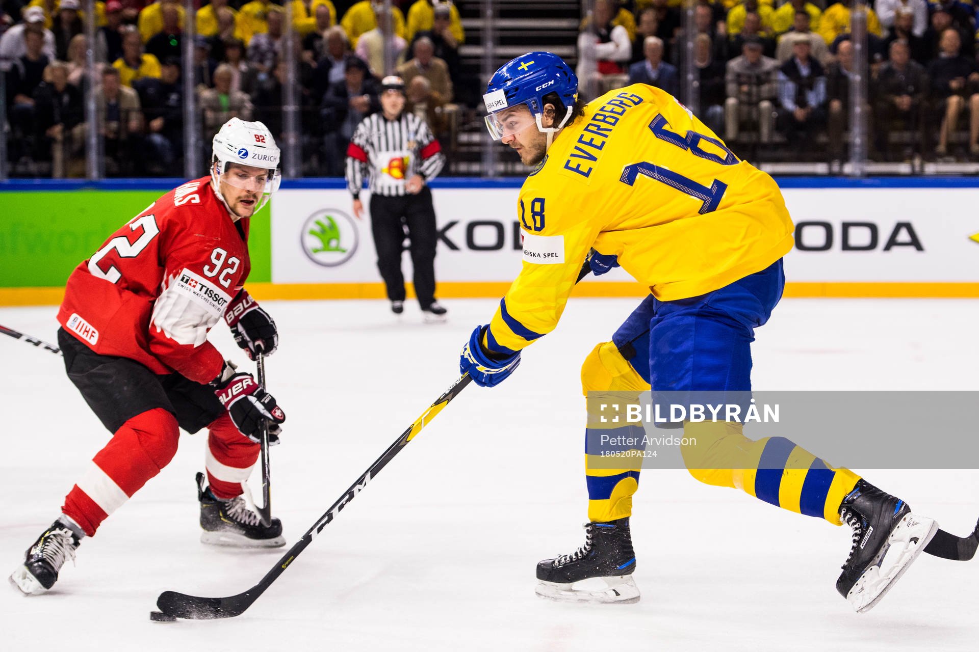 Sveriges Dennis Everberg och Schweiz Gaetan Haas