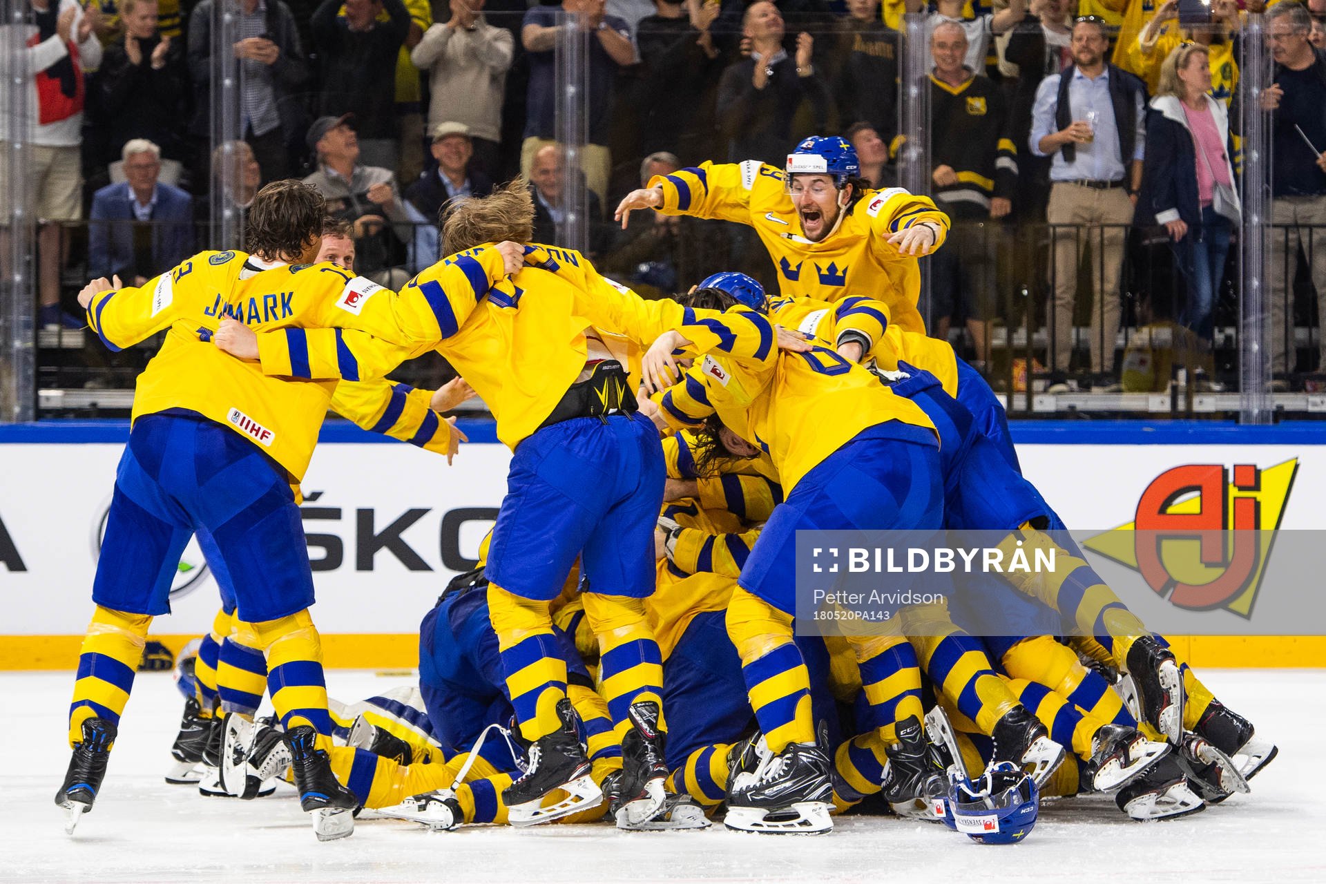 Sveriges spelare jublar