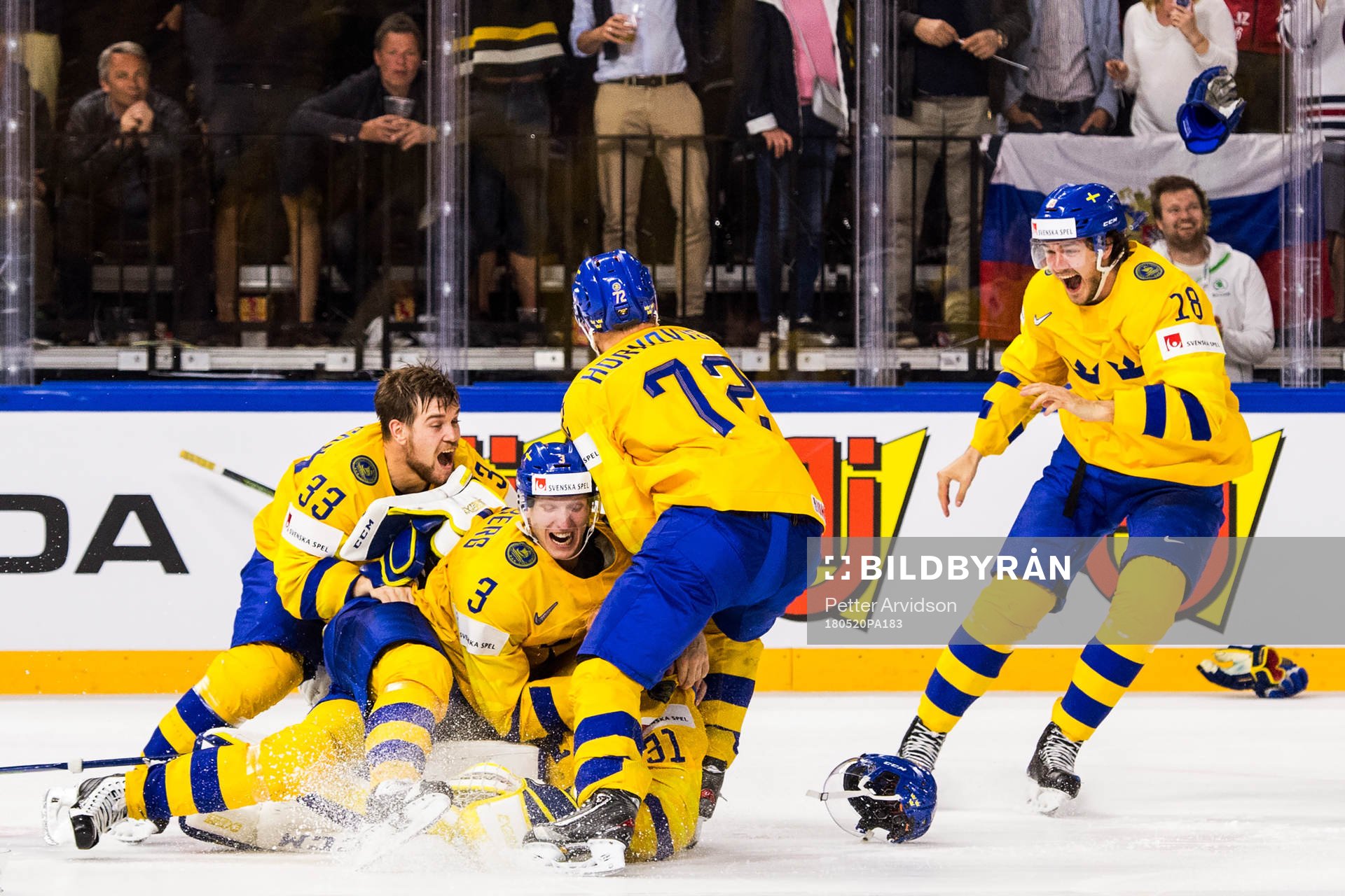 Sveriges Viktor Arvidsson, John Klingberg, Patric