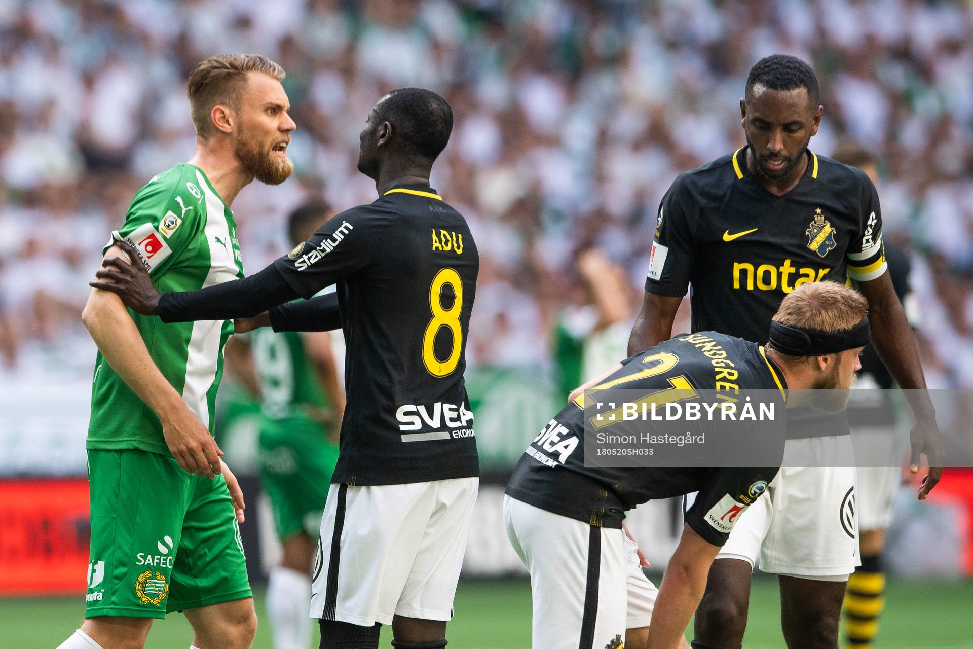 Hammarbys David Fällman reagerar mot Daniel Sundgren