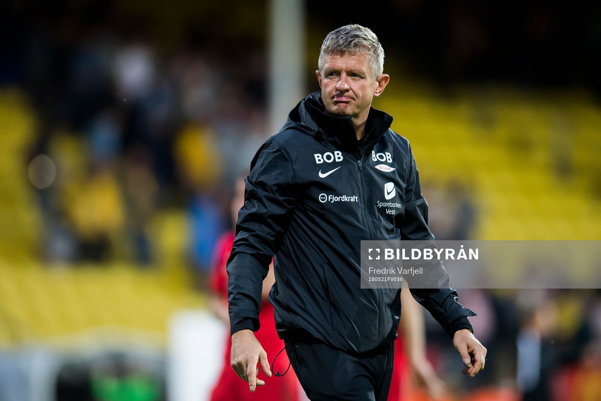 Lars Arne Nilsen, head coach of Brann, looks dejected
