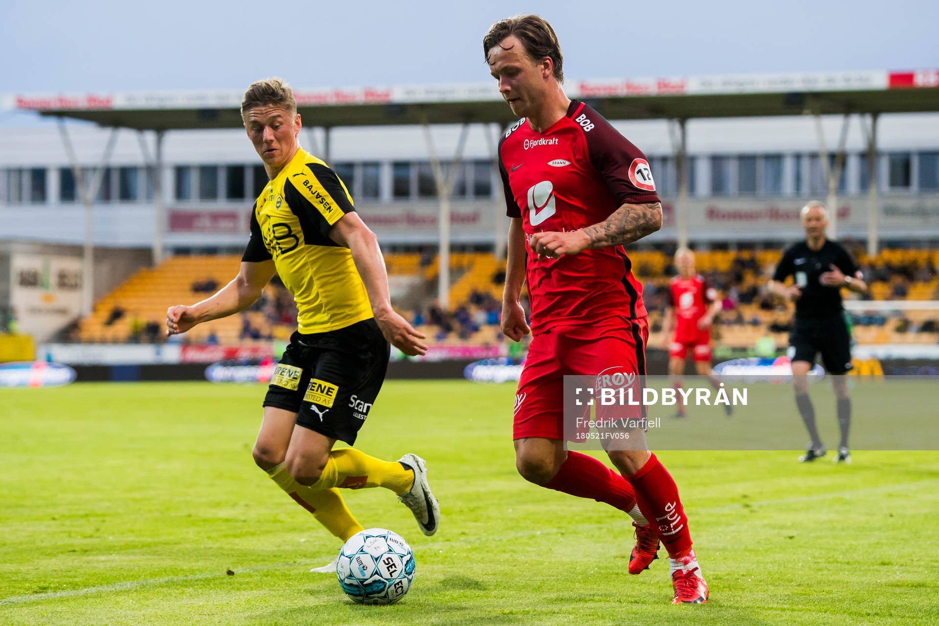 Fredrik Krogstad of Lillestrøm and Fredrik Haugen of Brann