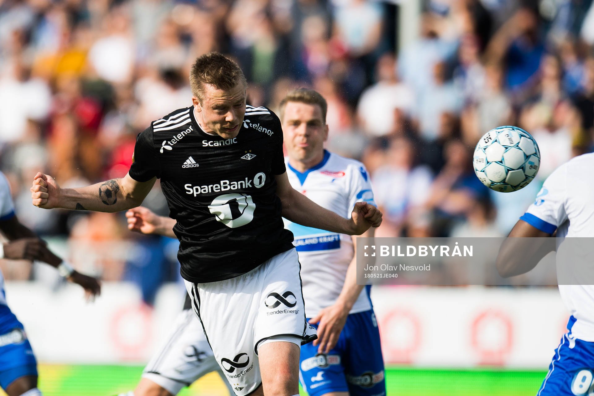 Alexander Søderlund of Rosenborg heads and scores the 0-2