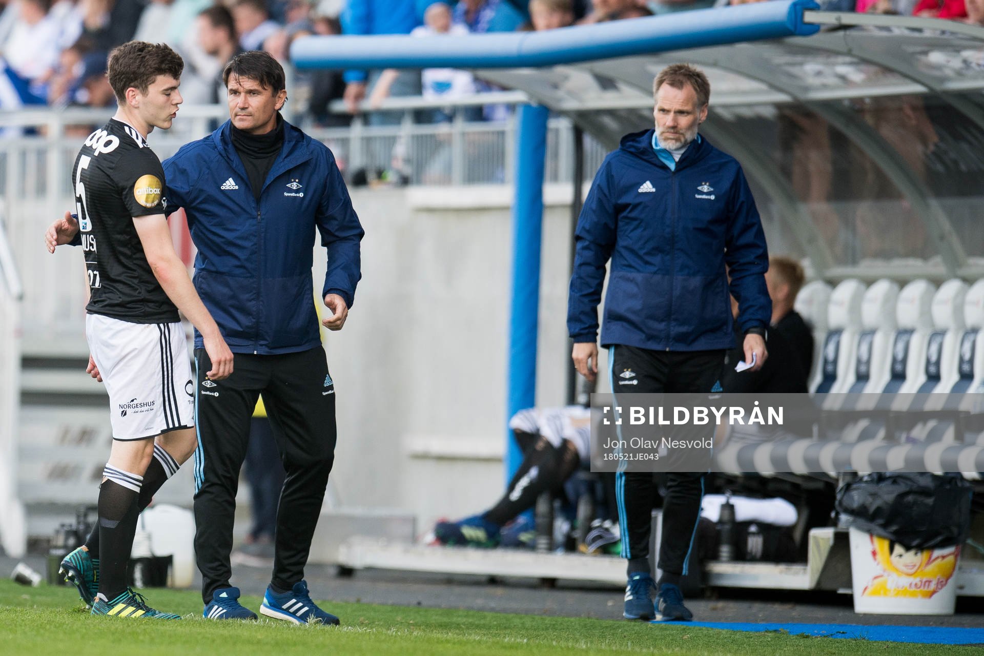 Jacob Rasmussen of Rosenborg walks off the pitch