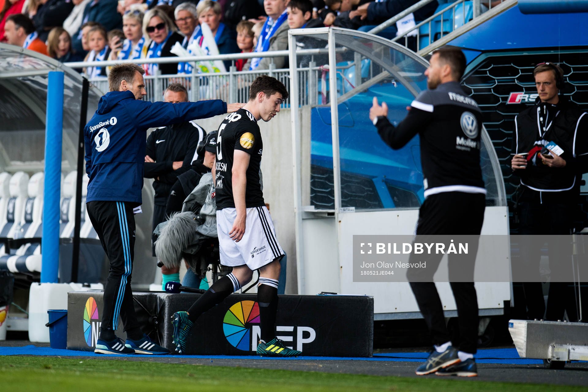 Jacob Rasmussen of Rosenborg walks off the pitch