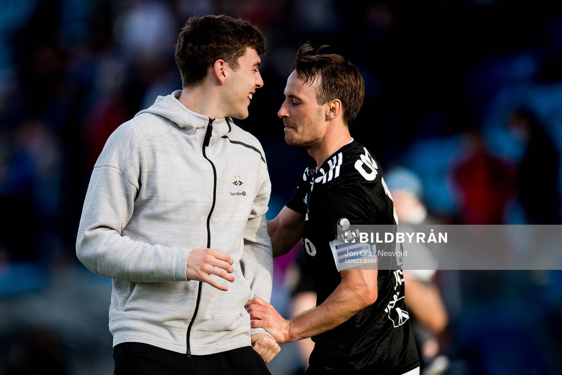 Jacob Rasmussen and Mike Jensen of Rosenborg celebrate