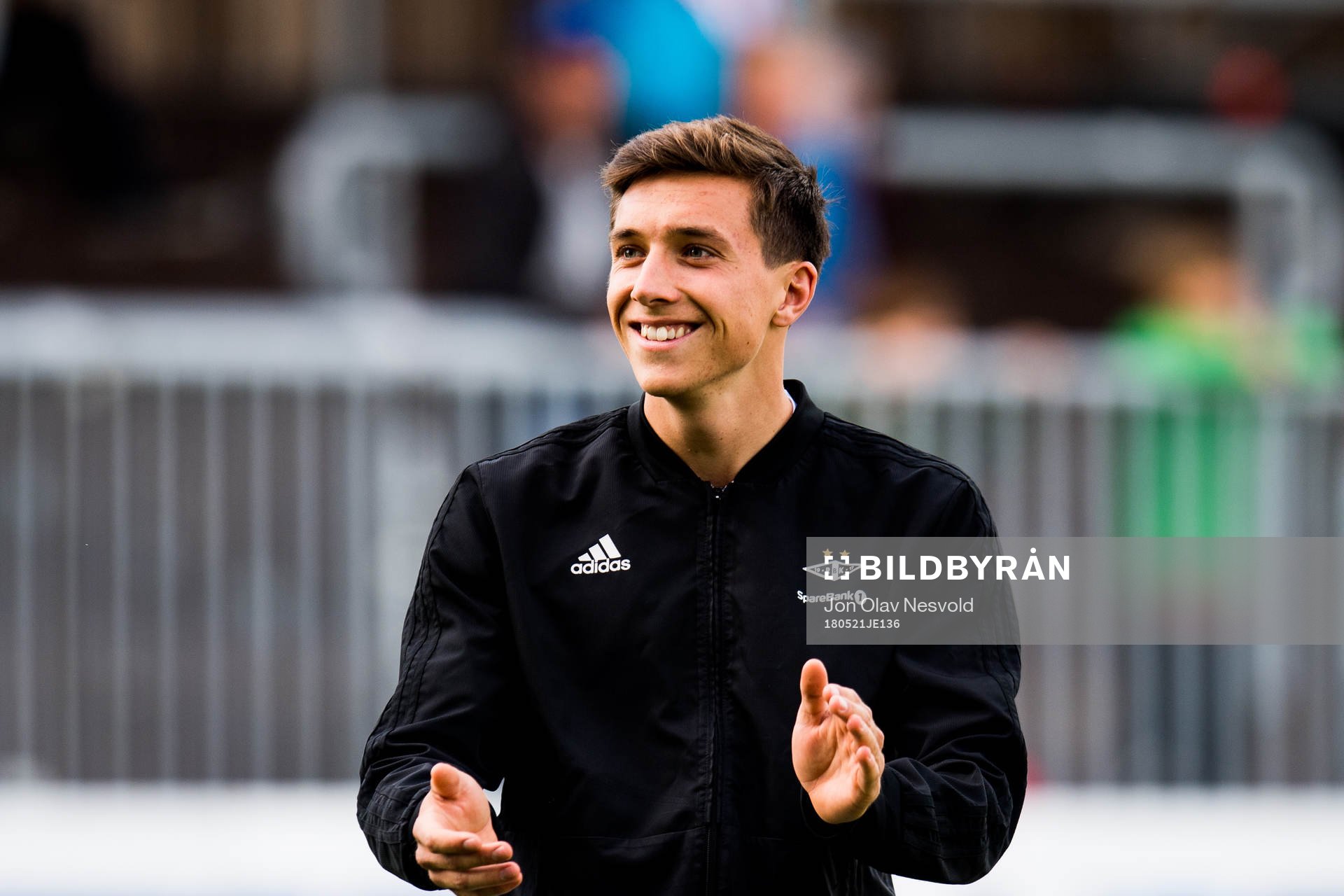 Malte Meineche Amundsen of Rosenborg during warm-up ahead of the Eliteserien match between Haugesund and Rosenborg on May 21, 2018 in Haugesund.