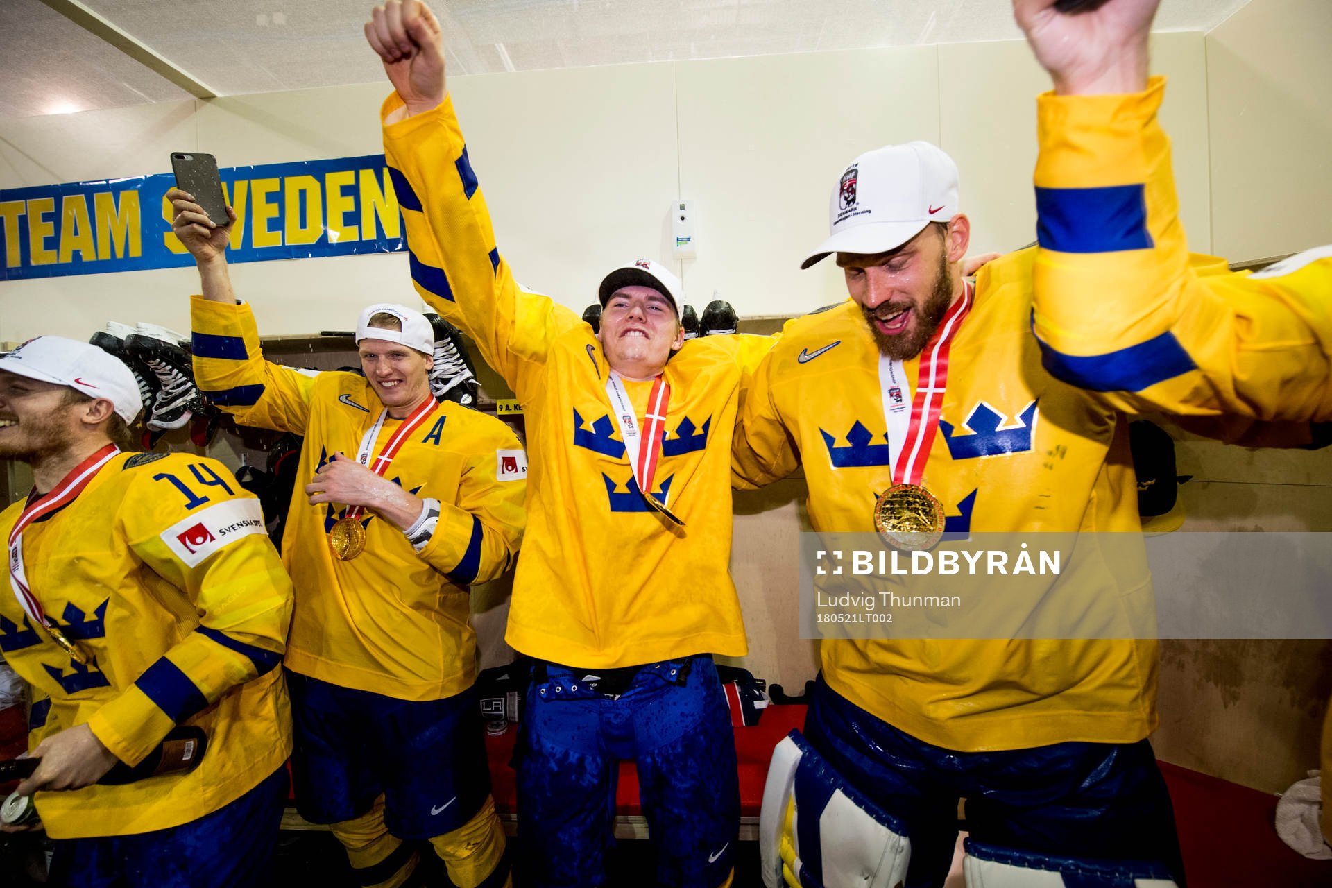 Gustav Nyquist, John Klingberg, Lias Andersson och målvakt